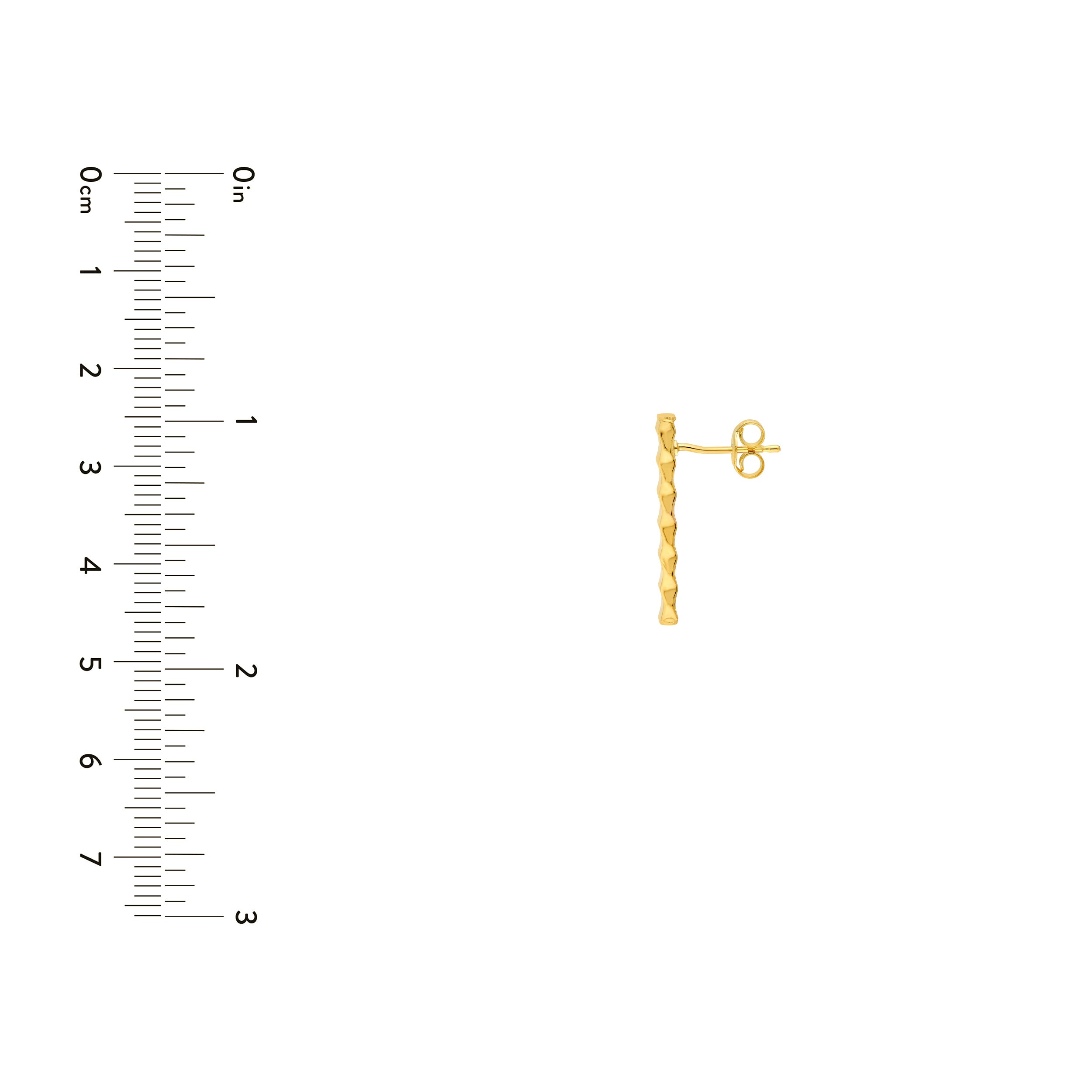 14K Yellow Gold Linear Bar Stud Earrings Birmingham Jewelry Earrings Birmingham Jewelry 