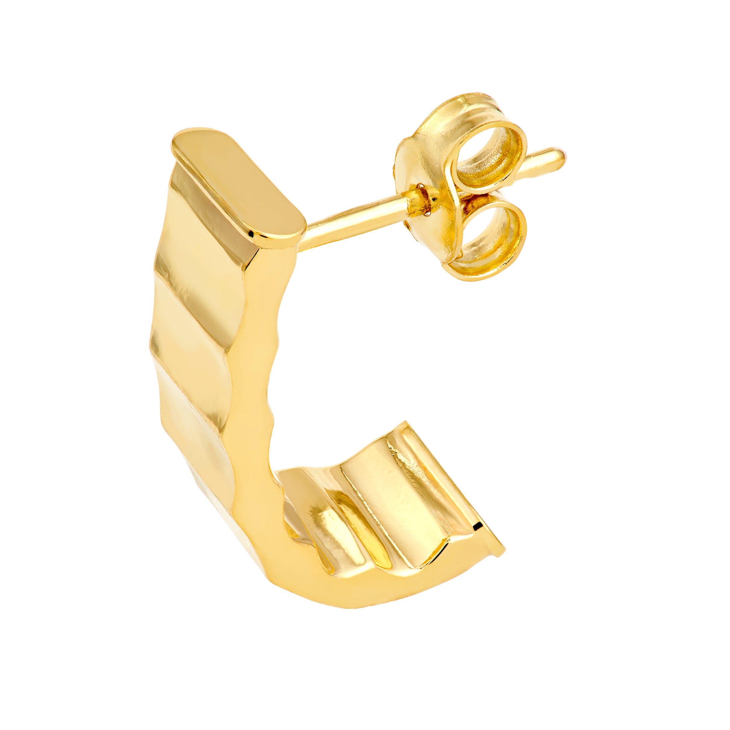 14K Yellow Gold 5.20mm Stampato Rectangular Tube JHoop Earrings Birmingham Jewelry Earrings Birmingham Jewelry 
