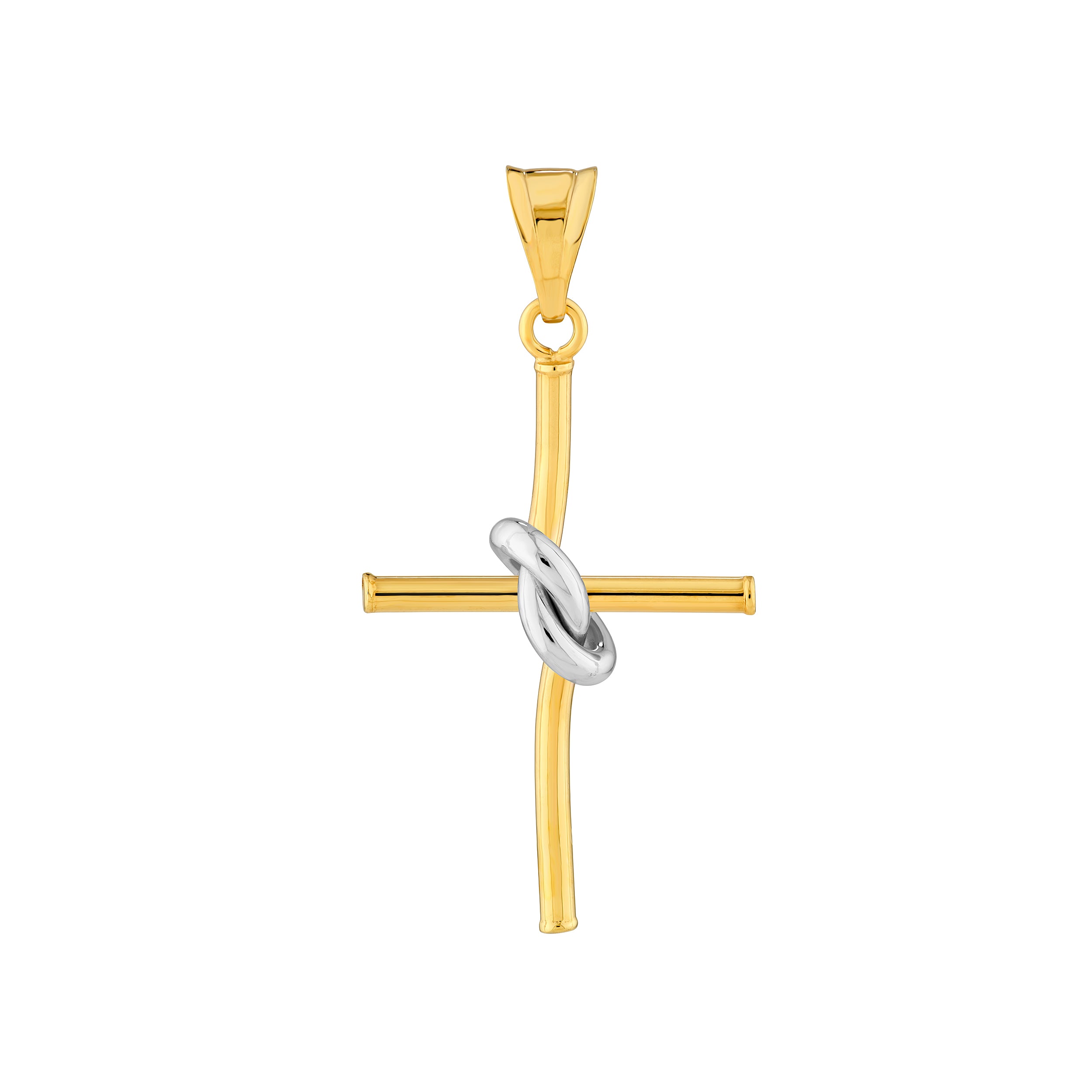 14K Two-Tone Gold Knot Cross Pendant Birmingham Jewelry Pendant Birmingham Jewelry 