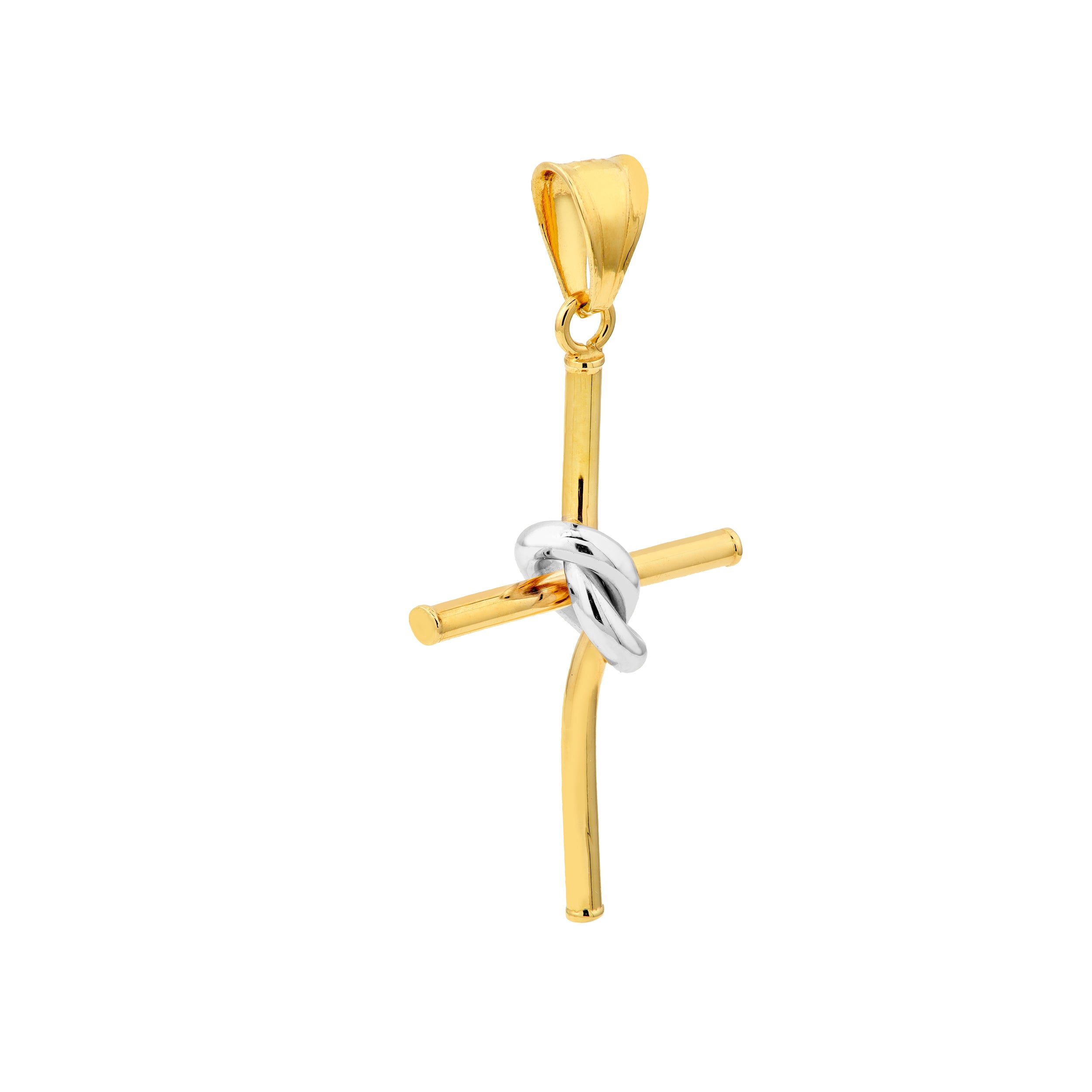 14K Two-Tone Gold Knot Cross Pendant Birmingham Jewelry Pendant Birmingham Jewelry 