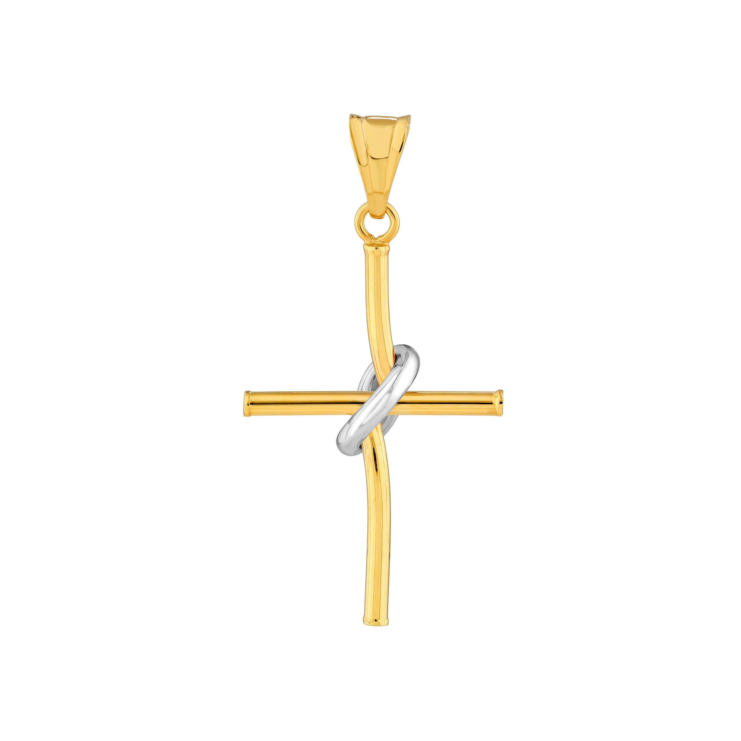 14K Two-Tone Gold Knot Cross Pendant Birmingham Jewelry Pendant Birmingham Jewelry 