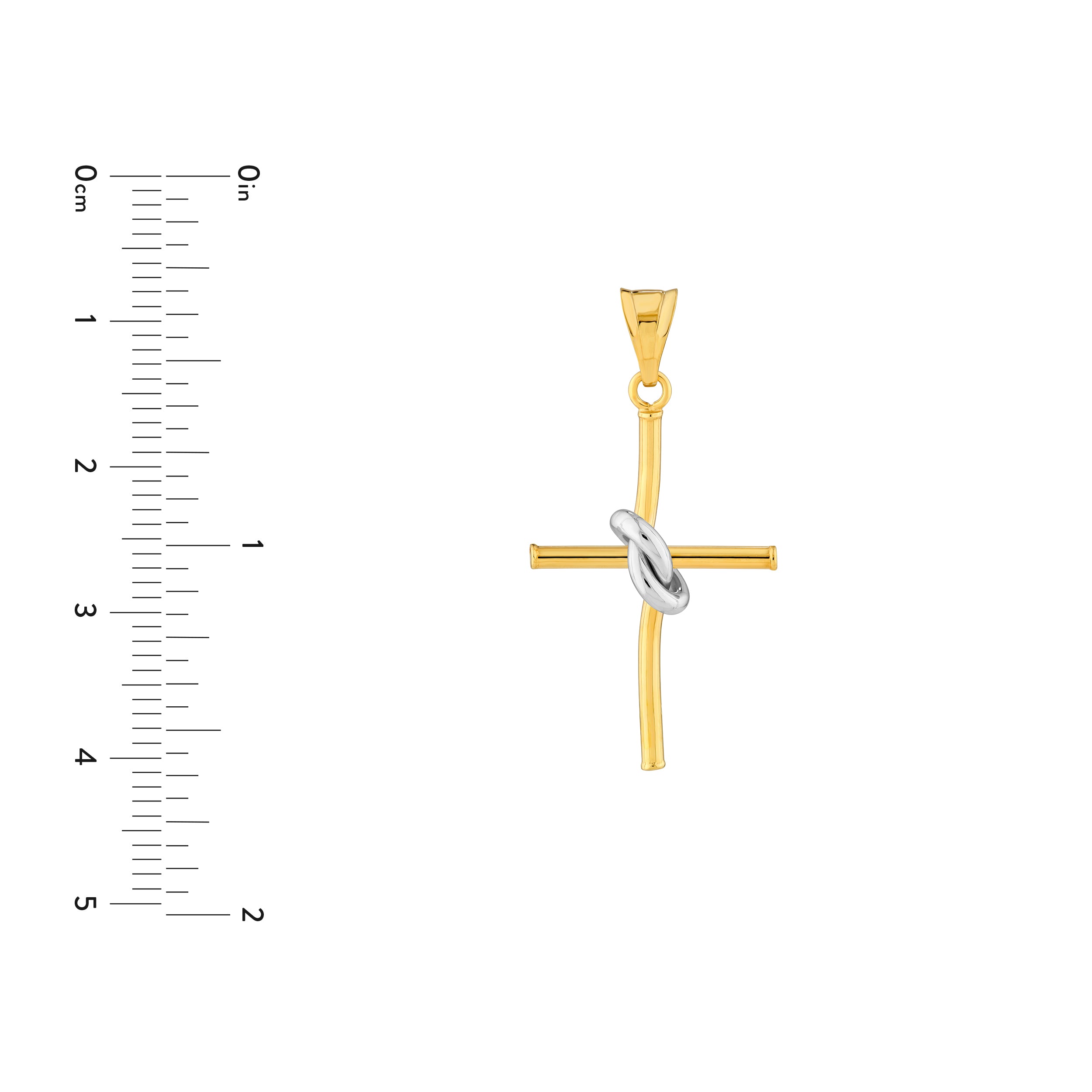 14K Two-Tone Gold Knot Cross Pendant Birmingham Jewelry Pendant Birmingham Jewelry 