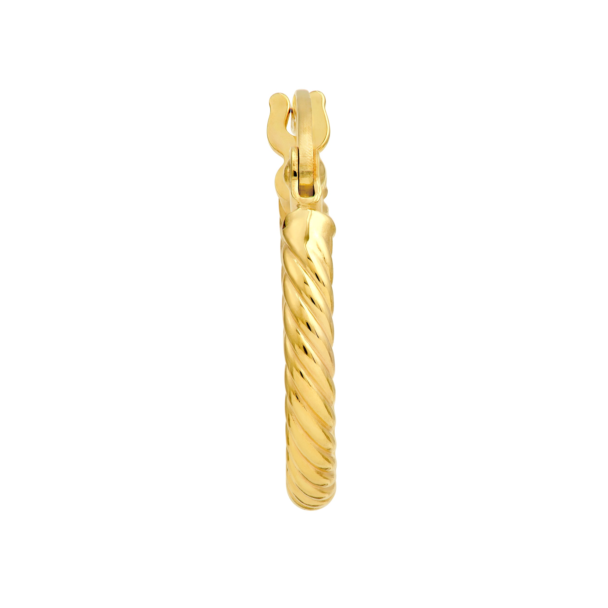 14K Yellow Gold 10.00mm Twisted Round Hoop Earrings Birmingham Jewelry Earrings Birmingham Jewelry 