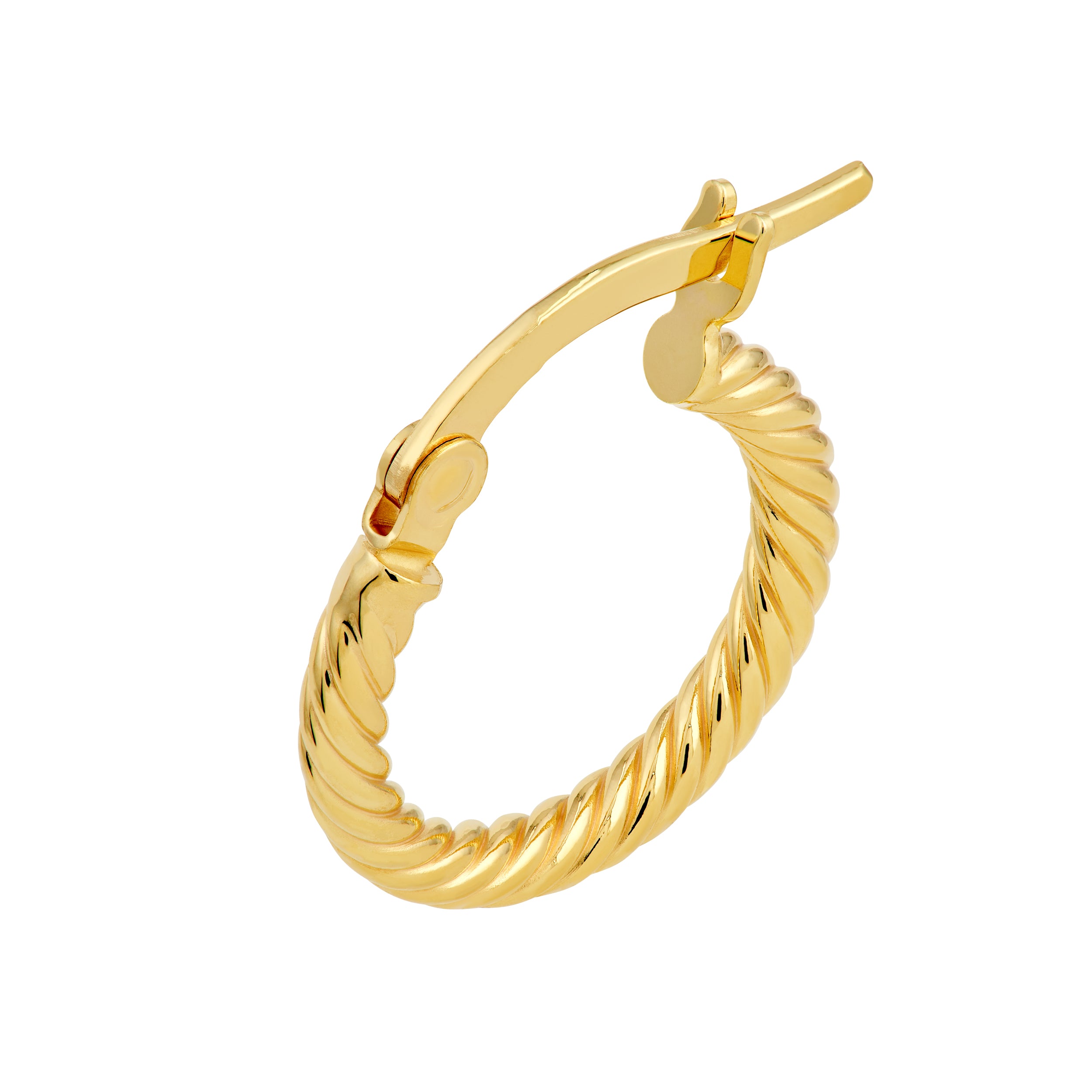 14K Yellow Gold 10.00mm Twisted Round Hoop Earrings Birmingham Jewelry Earrings Birmingham Jewelry 