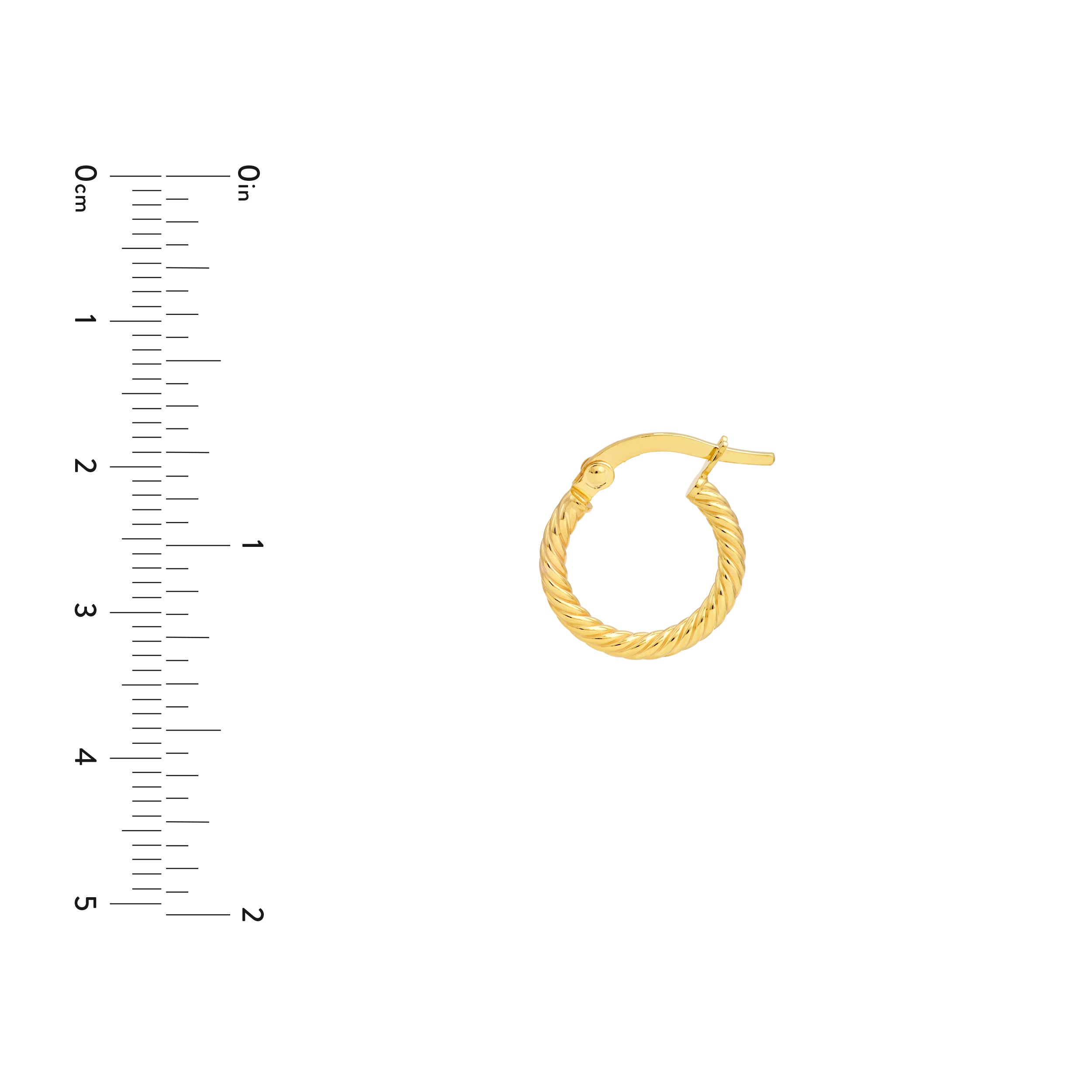 14K Yellow Gold 10.00mm Twisted Round Hoop Earrings Birmingham Jewelry Earrings Birmingham Jewelry 