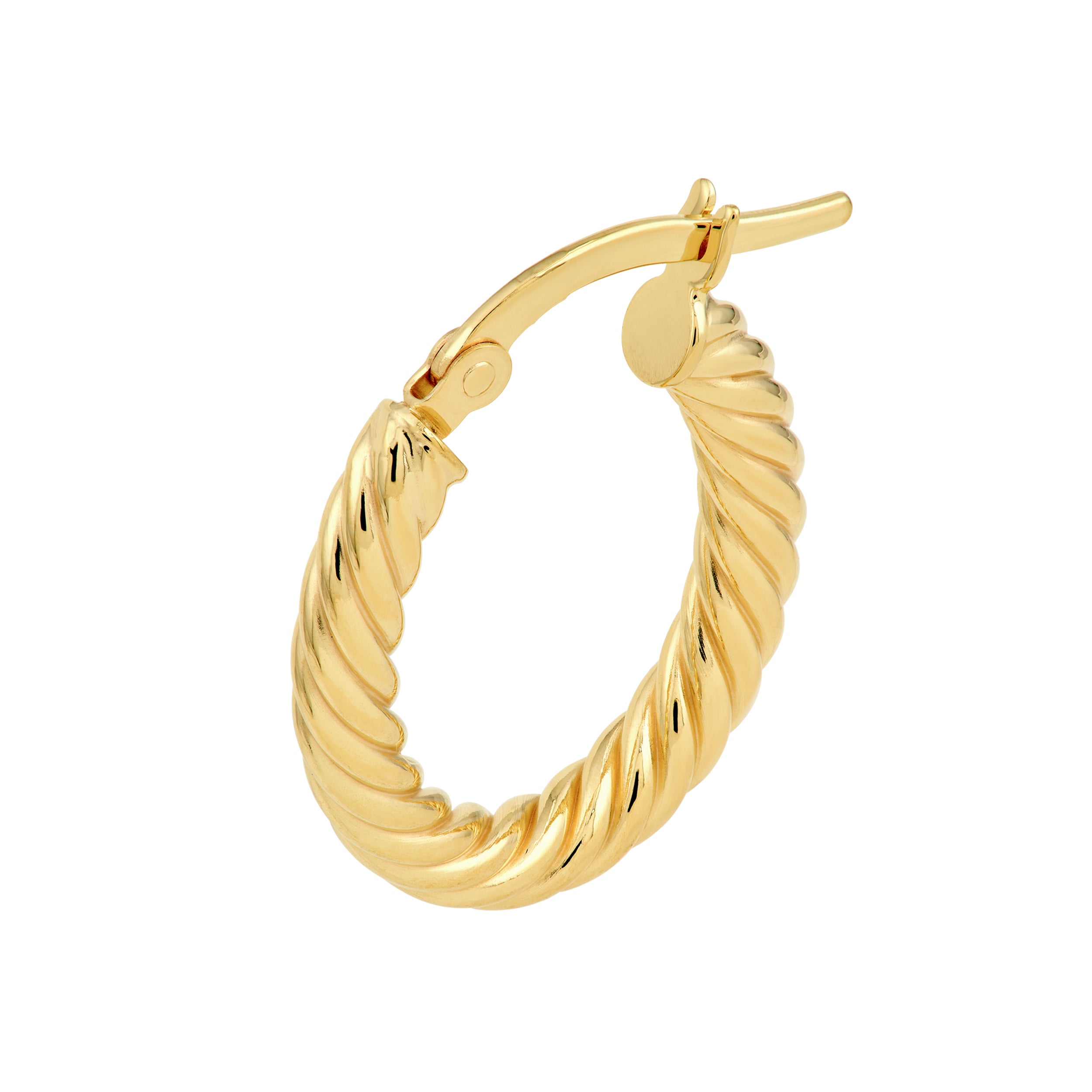 14K Yellow Gold 13.00mm Twisted Oval Hoop Earrings Birmingham Jewelry Earrings Birmingham Jewelry 