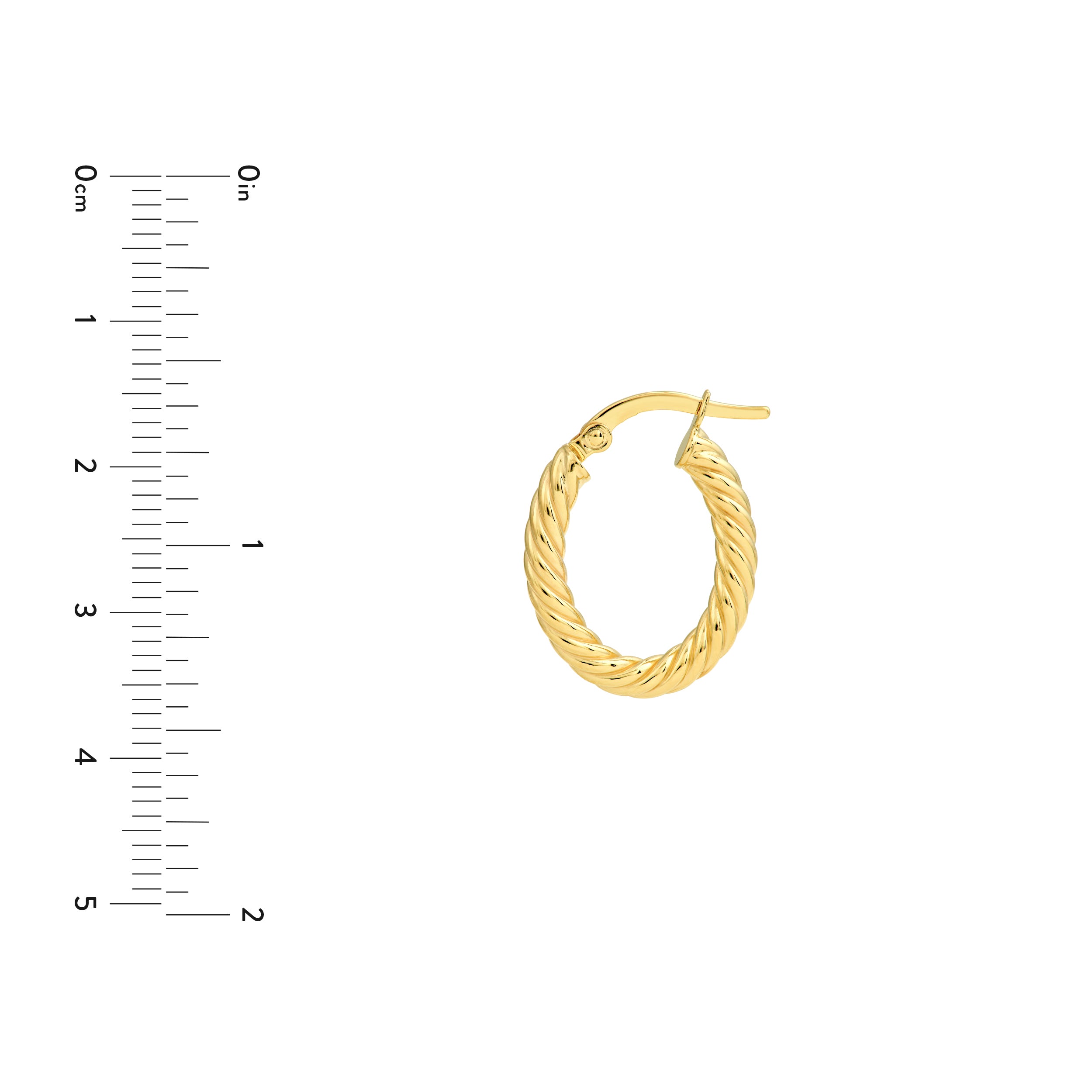 14K Yellow Gold 13.00mm Twisted Oval Hoop Earrings Birmingham Jewelry Earrings Birmingham Jewelry 