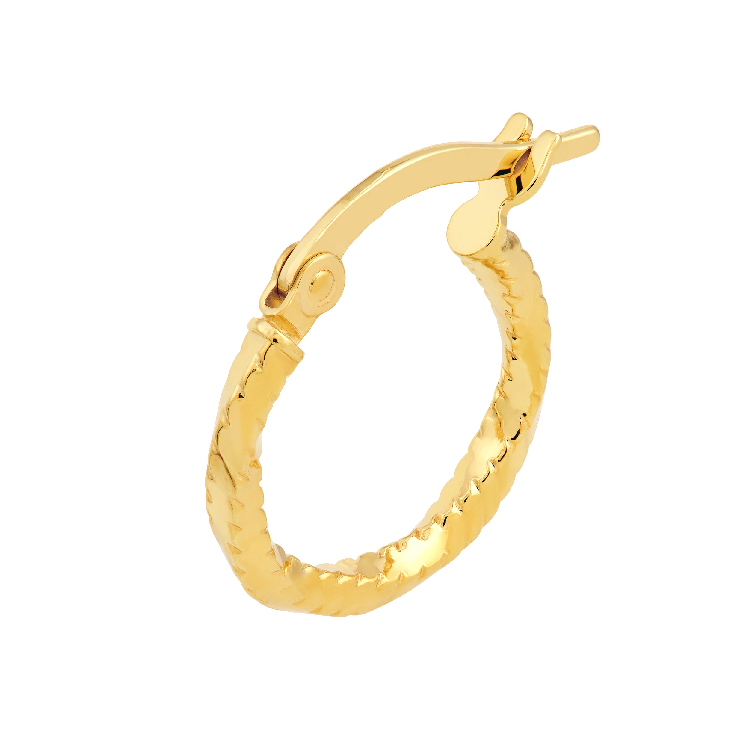 14K Yellow Gold Twisted Square Tube D/C Hoop Earrings Birmingham Jewelry Earrings Birmingham Jewelry 
