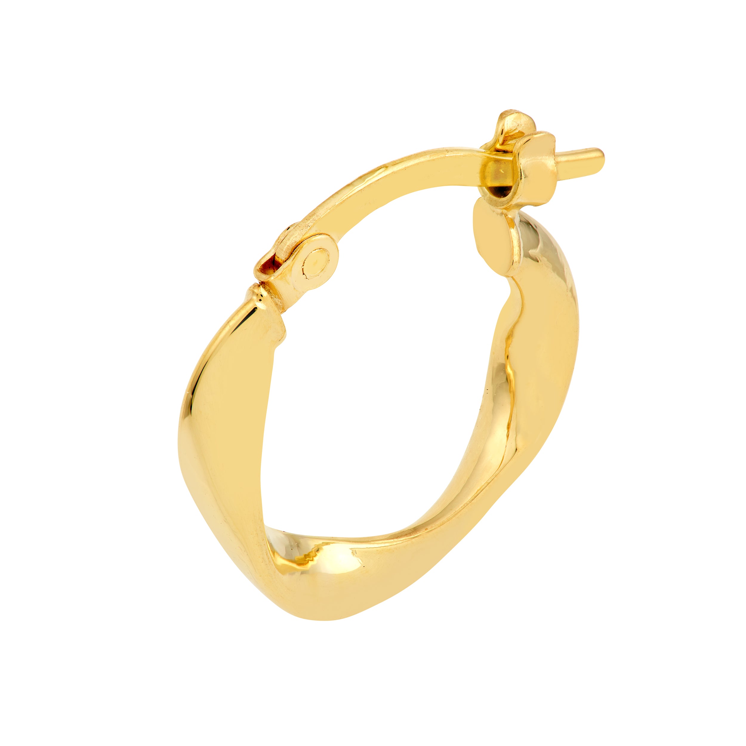 14K Yellow Gold 2.50mm Twisted Oval Tube Round Hoop Earrings Birmingham Jewelry Earrings Birmingham Jewelry 