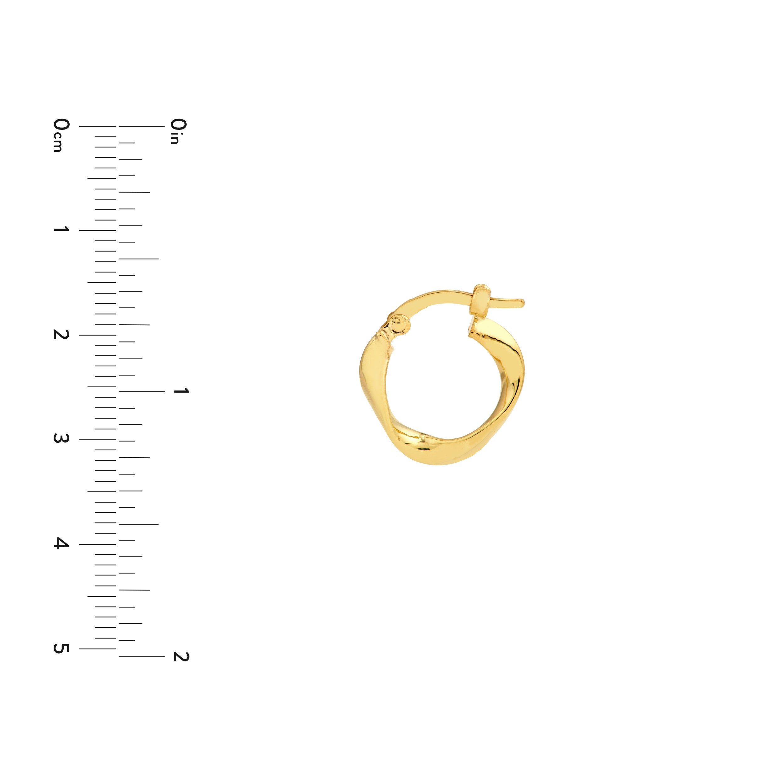 14K Yellow Gold 2.50mm Twisted Oval Tube Round Hoop Earrings Birmingham Jewelry Earrings Birmingham Jewelry 