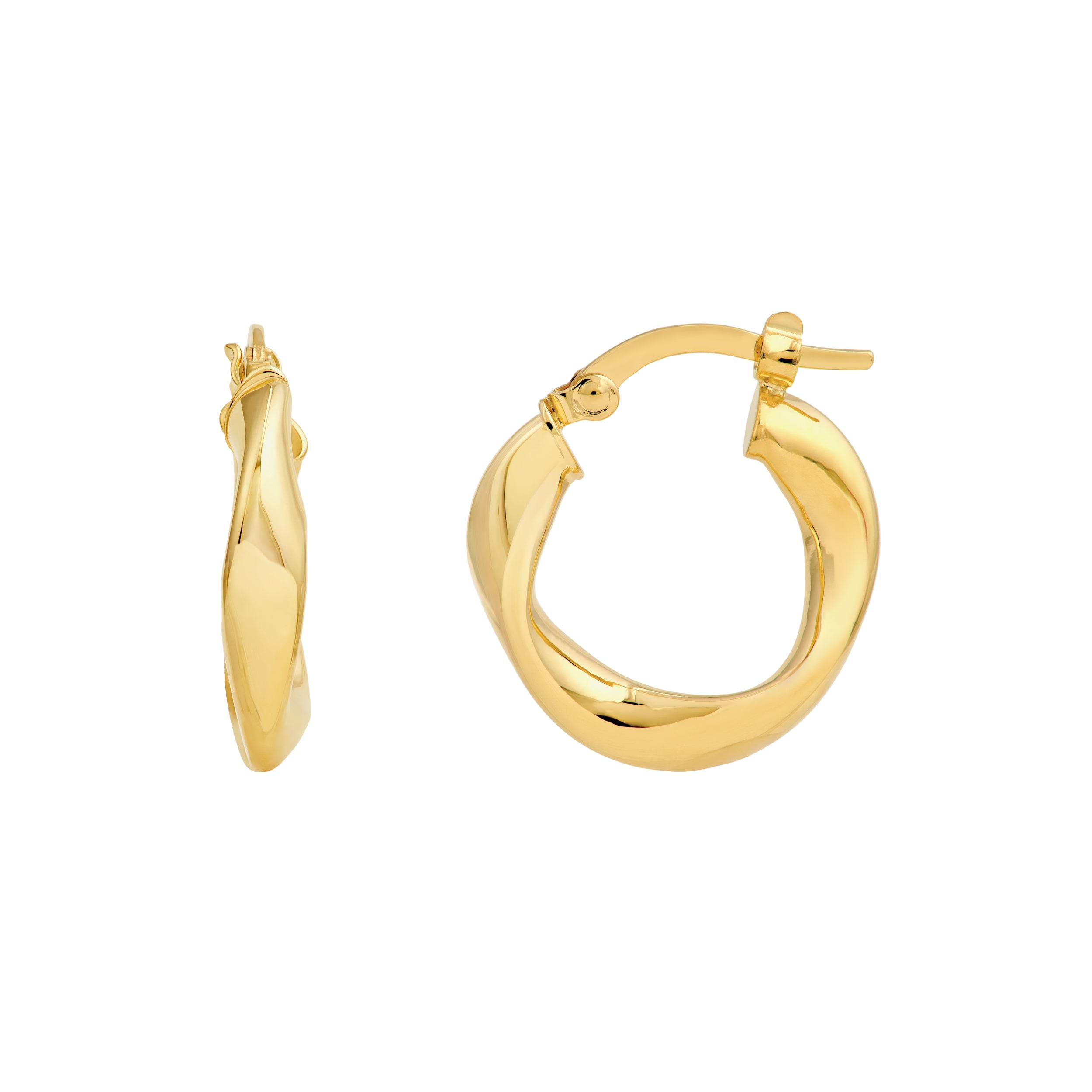 14K Yellow Gold Organic Hoops Birmingham Jewelry Earrings Birmingham Jewelry 