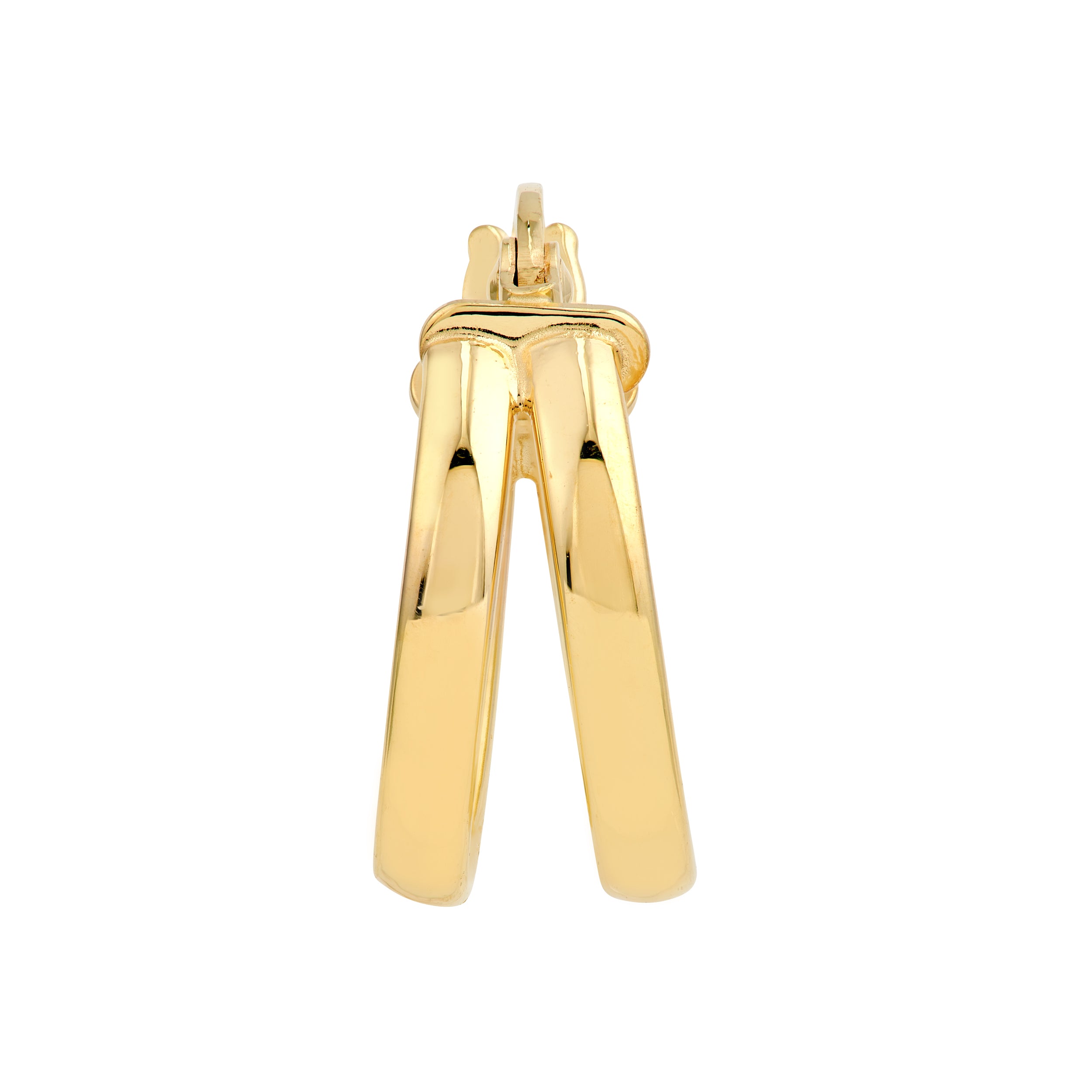 14K Yellow Gold Double D-Tube Round Hoop Earrings Birmingham Jewelry Earrings Birmingham Jewelry 