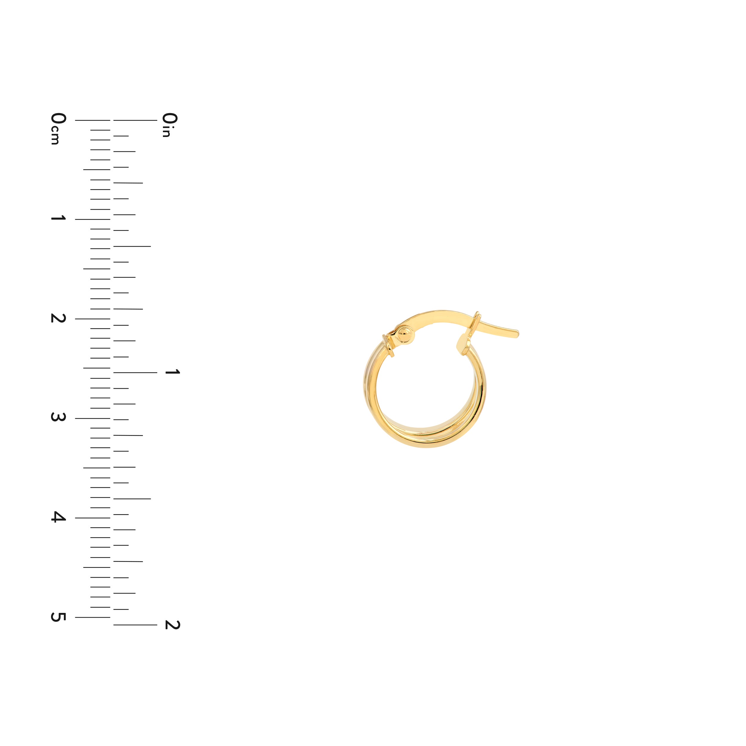 14K Yellow Gold Double D-Tube Round Hoop Earrings Birmingham Jewelry Earrings Birmingham Jewelry 