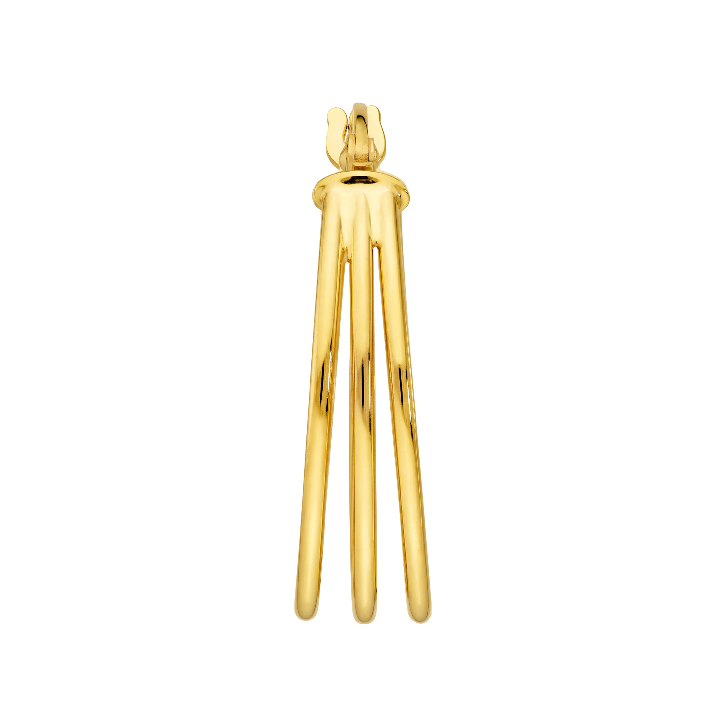 14K Yellow Gold Triple D-Tube Oval Hoop Earrings Birmingham Jewelry Earrings Birmingham Jewelry 