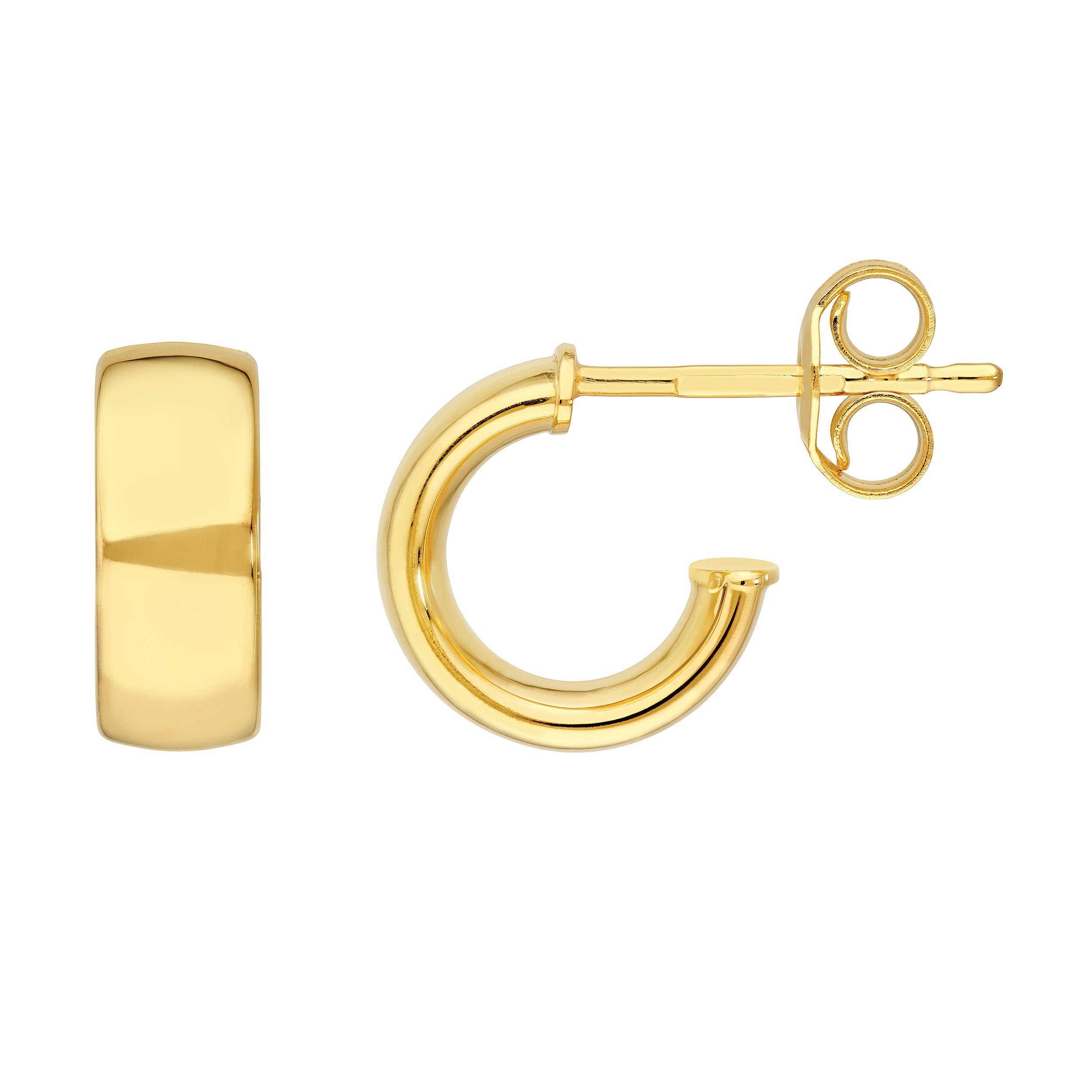 14K Yellow Gold Flat Tube Round Open Hoop Earrings Birmingham Jewelry Earrings Birmingham Jewelry 