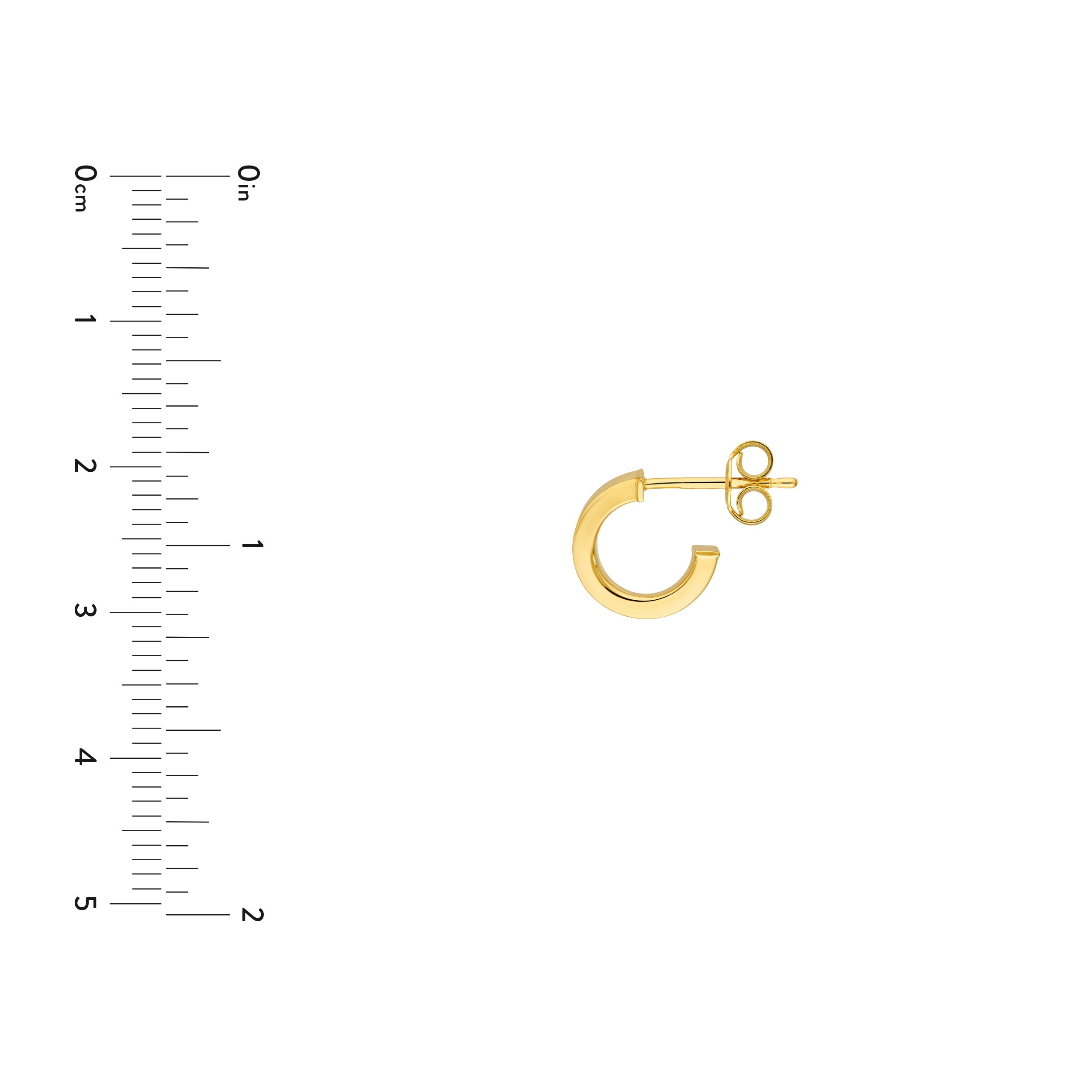 14K Yellow Gold Rectangular Tube Round Open Hoop Earrings Birmingham Jewelry Earrings Birmingham Jewelry 