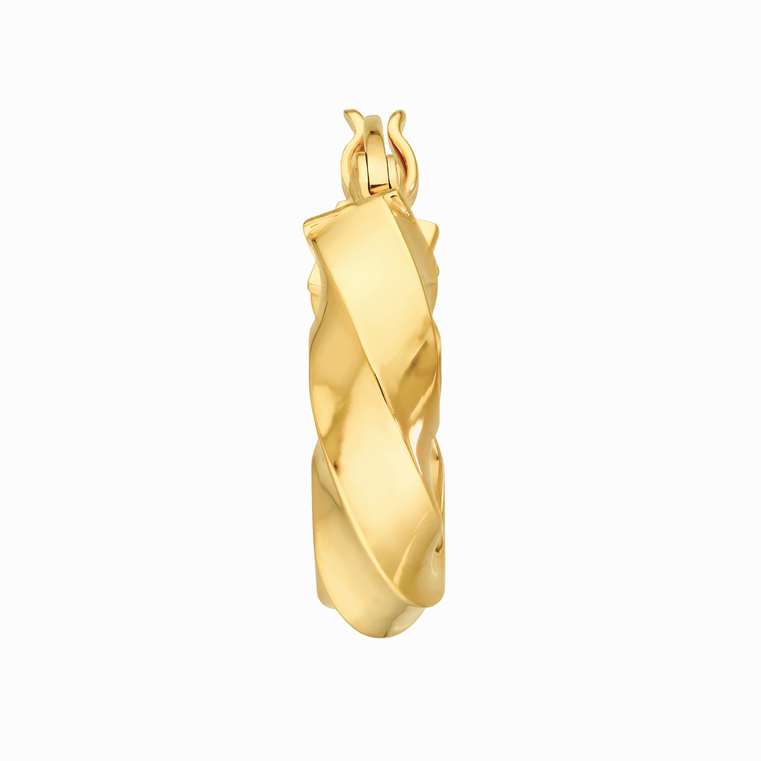 14K Yellow Gold Twisted Squared Tube Round Hoop Earrings Birmingham Jewelry Earrings Birmingham Jewelry 