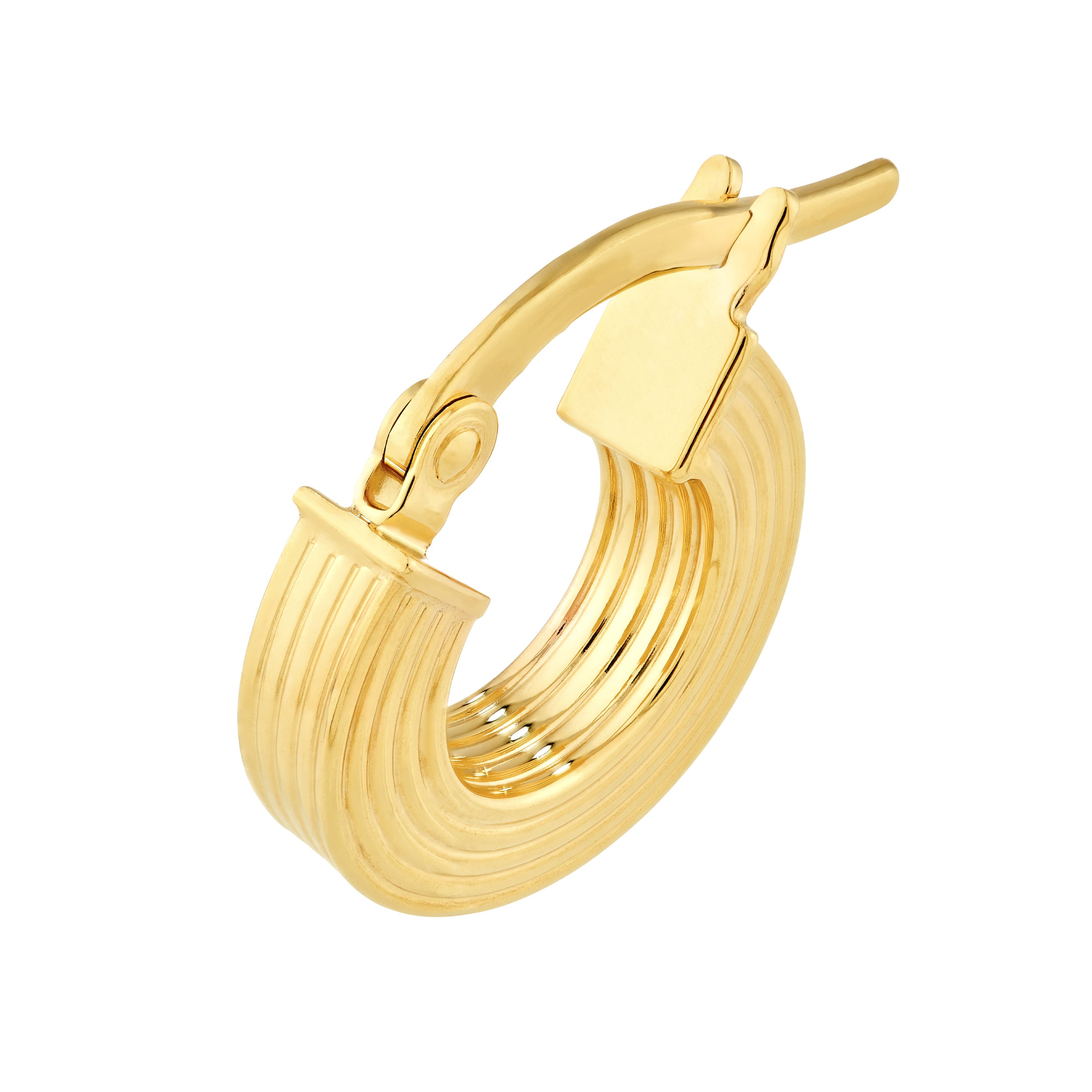 14K Yellow Gold Lined Square Hoops Birmingham Jewelry Earrings Birmingham Jewelry 