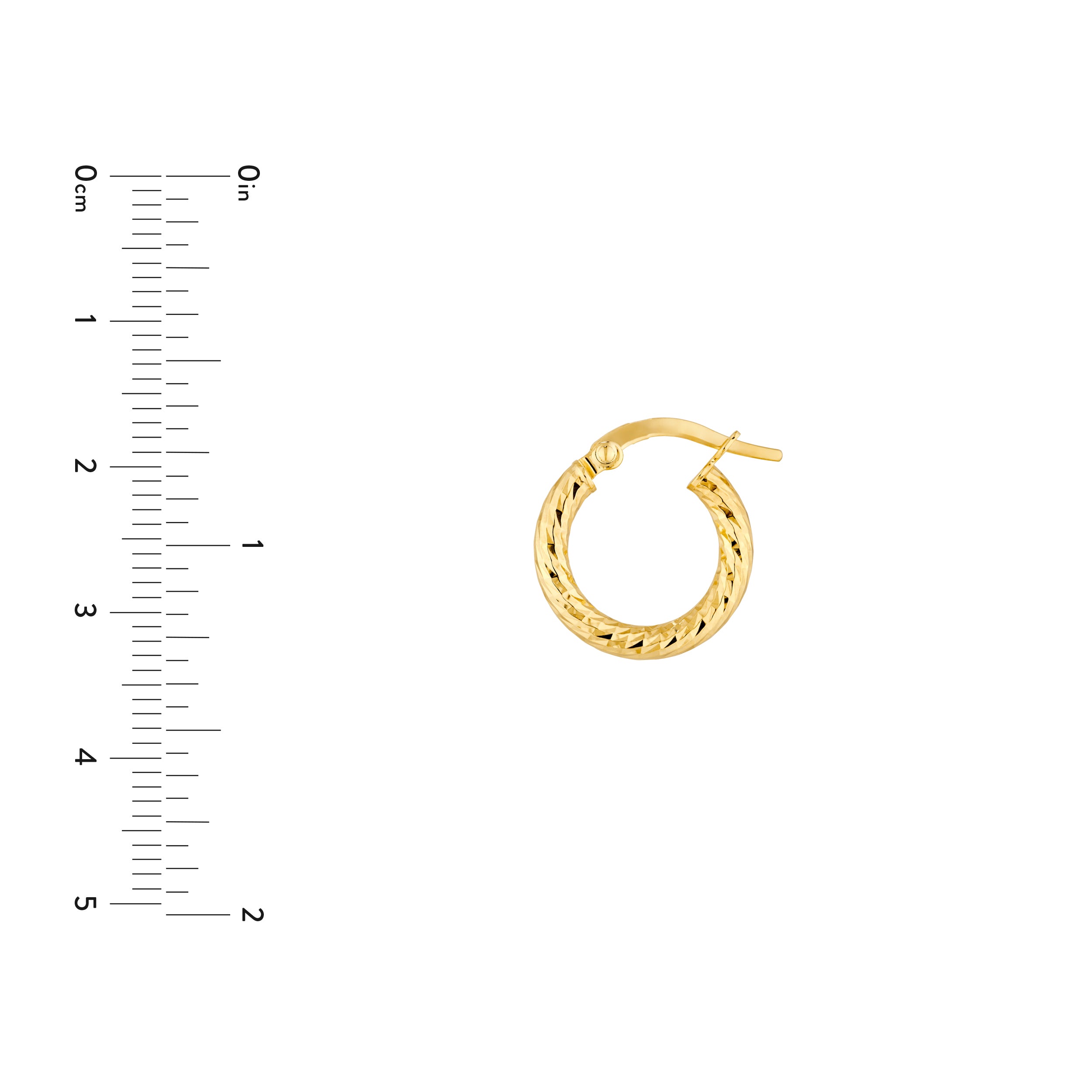 14K Yellow Gold D/C Tube Round Hoop Earrings Birmingham Jewelry Earrings Birmingham Jewelry 