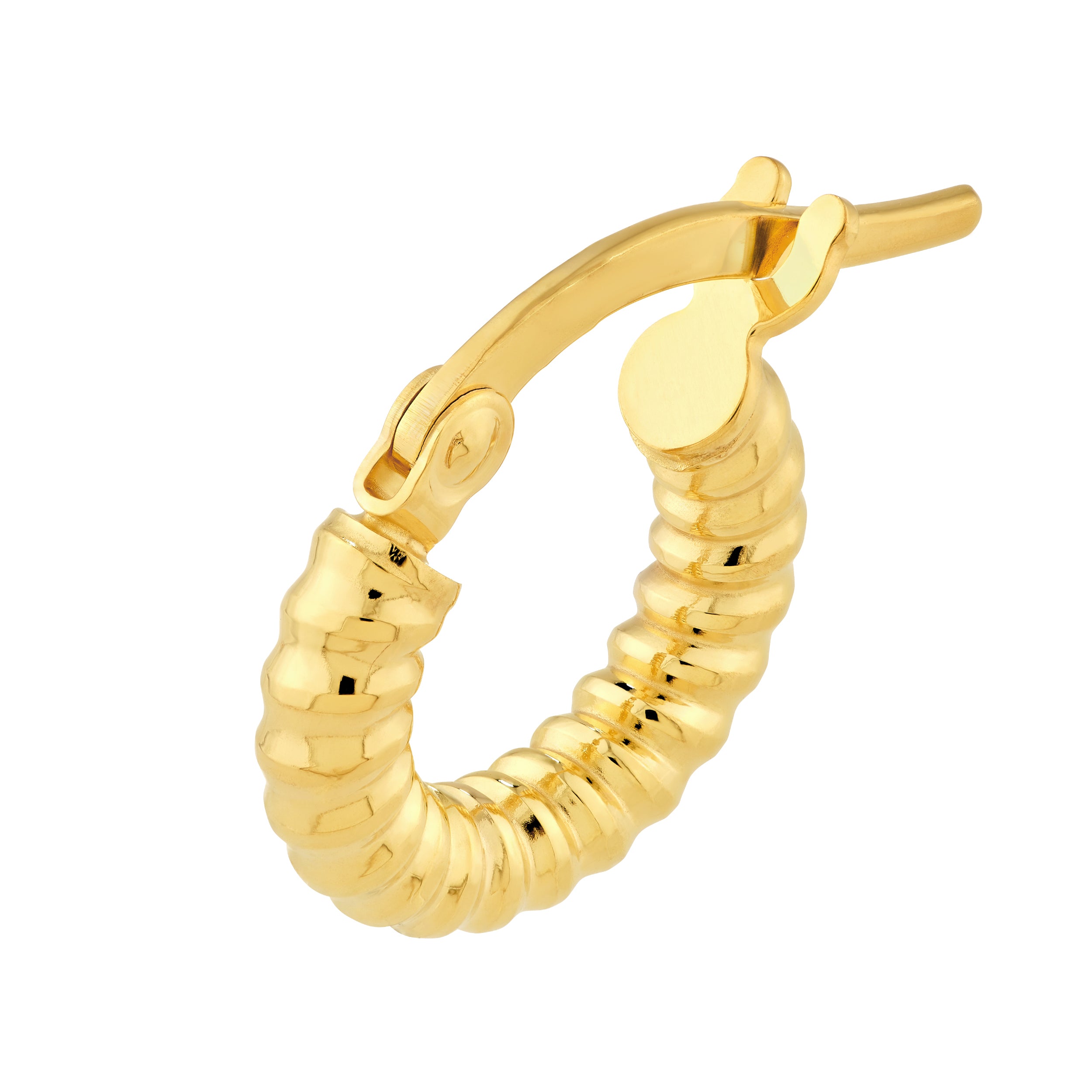 14K Yellow Gold Hammered Round Hoop Earrings Birmingham Jewelry Earrings Birmingham Jewelry 