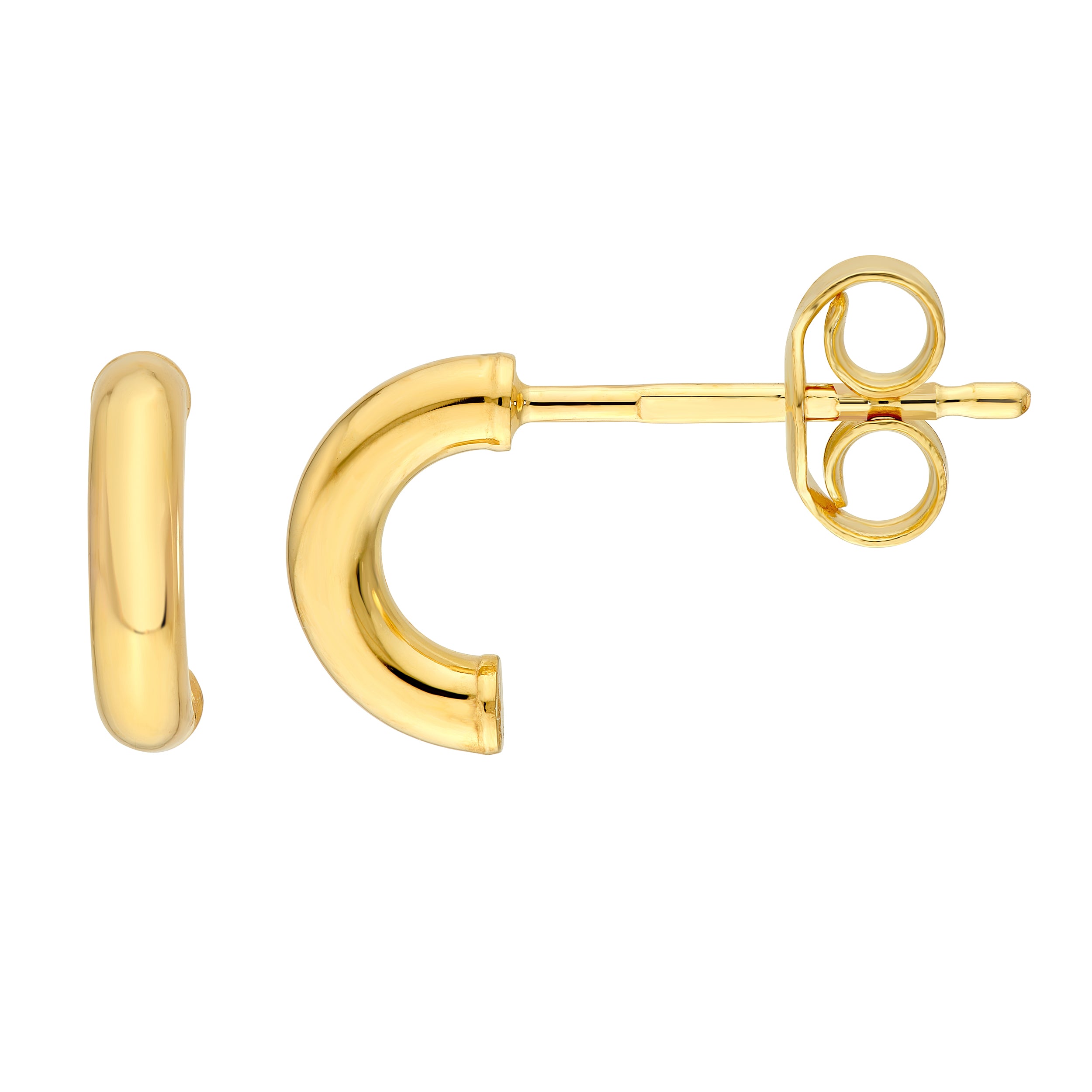 14K Yellow Gold 4.00mm Half Round Hoop Earrings Birmingham Jewelry Earrings Birmingham Jewelry 