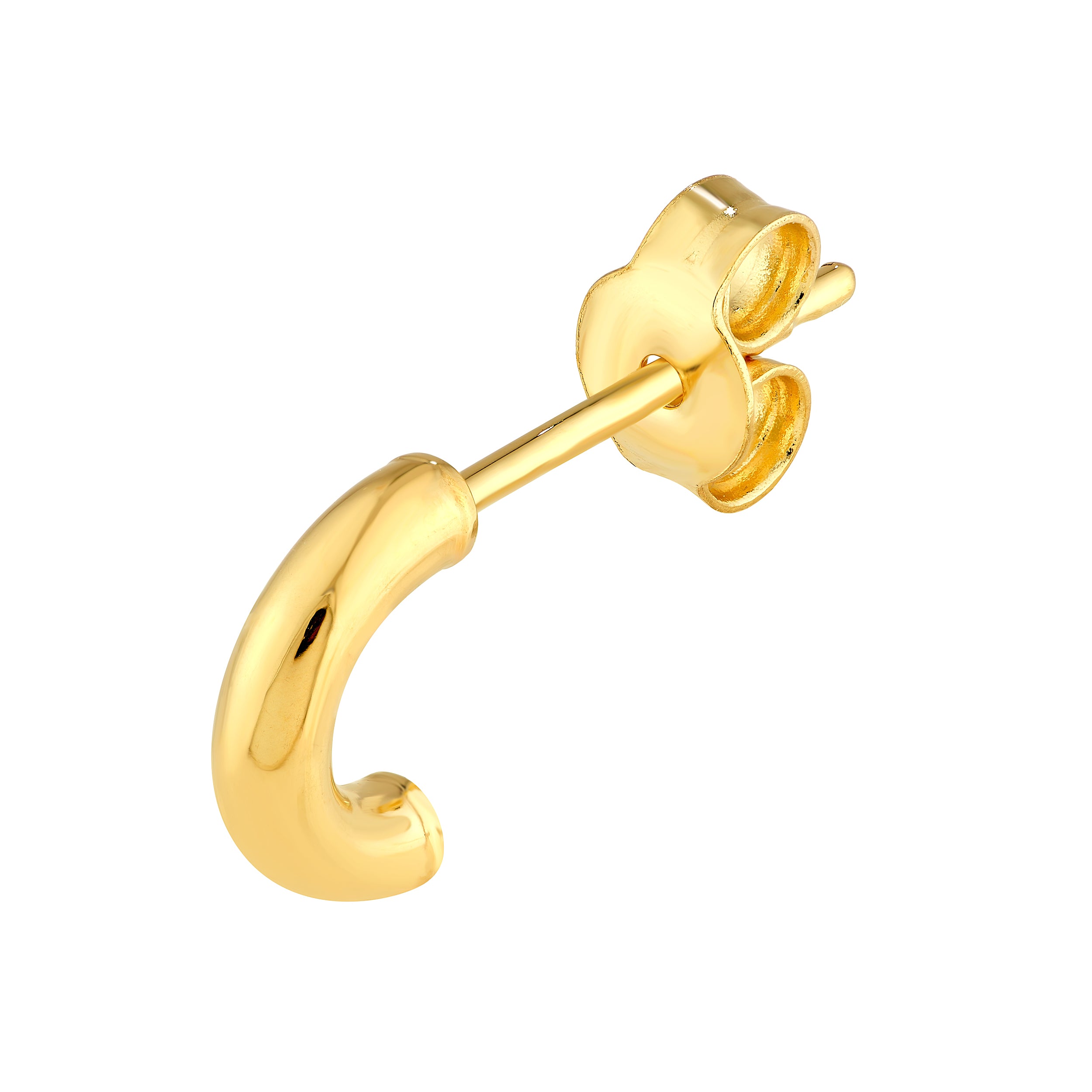 14K Yellow Gold 4.00mm Half Round Hoop Earrings Birmingham Jewelry Earrings Birmingham Jewelry 