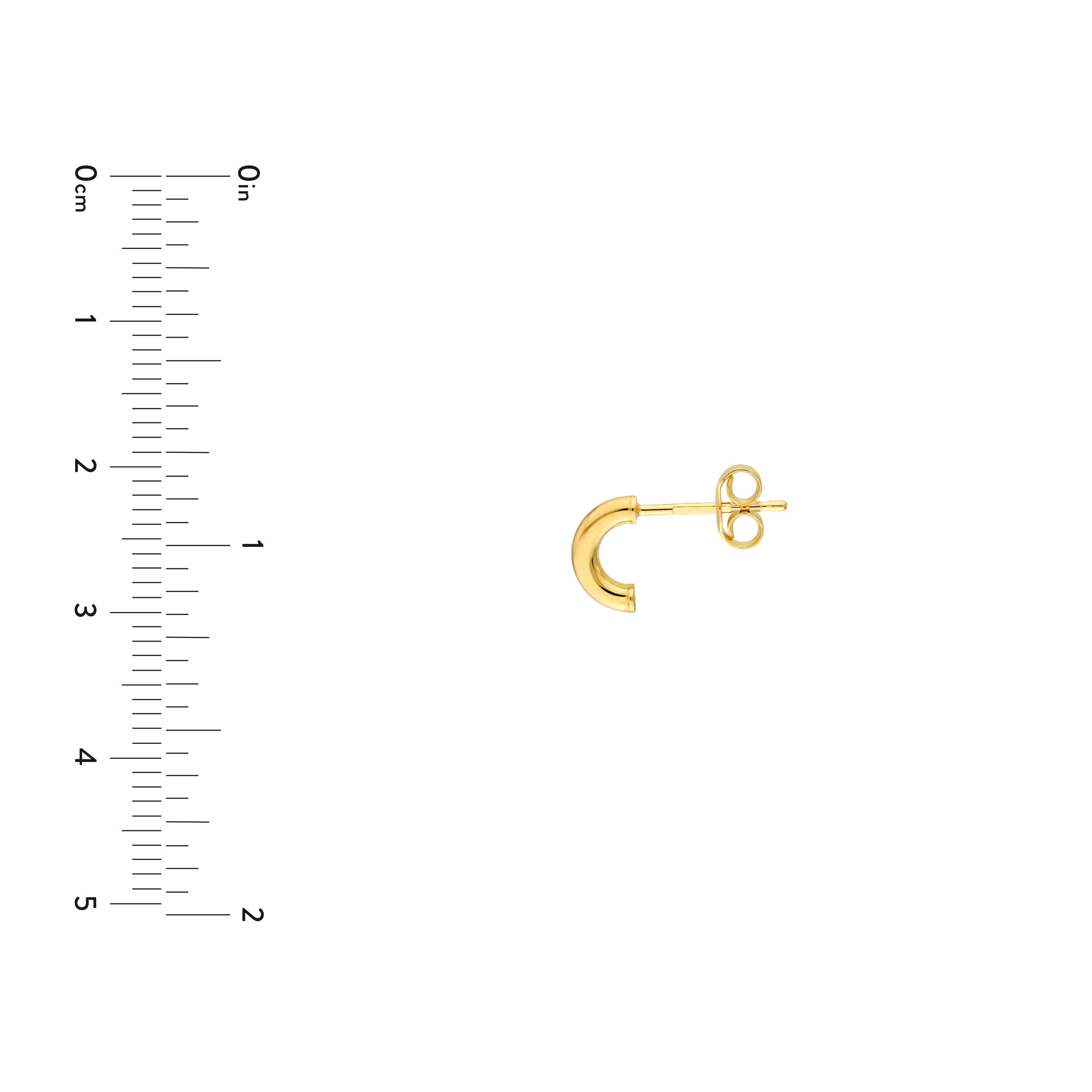 14K Yellow Gold 4.00mm Half Round Hoop Earrings Birmingham Jewelry Earrings Birmingham Jewelry 