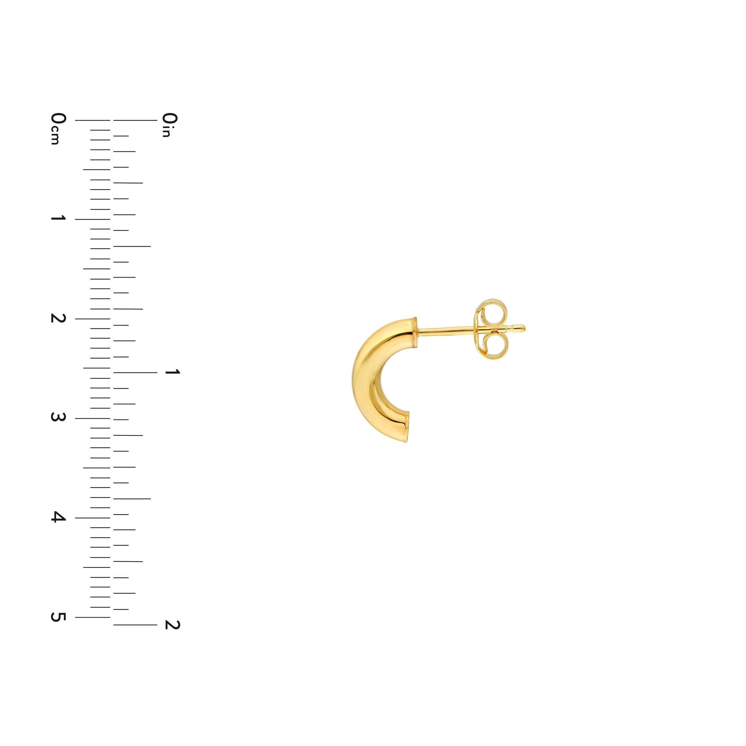 14K Yellow Gold 3.00mm Half Round Hoop Earrings