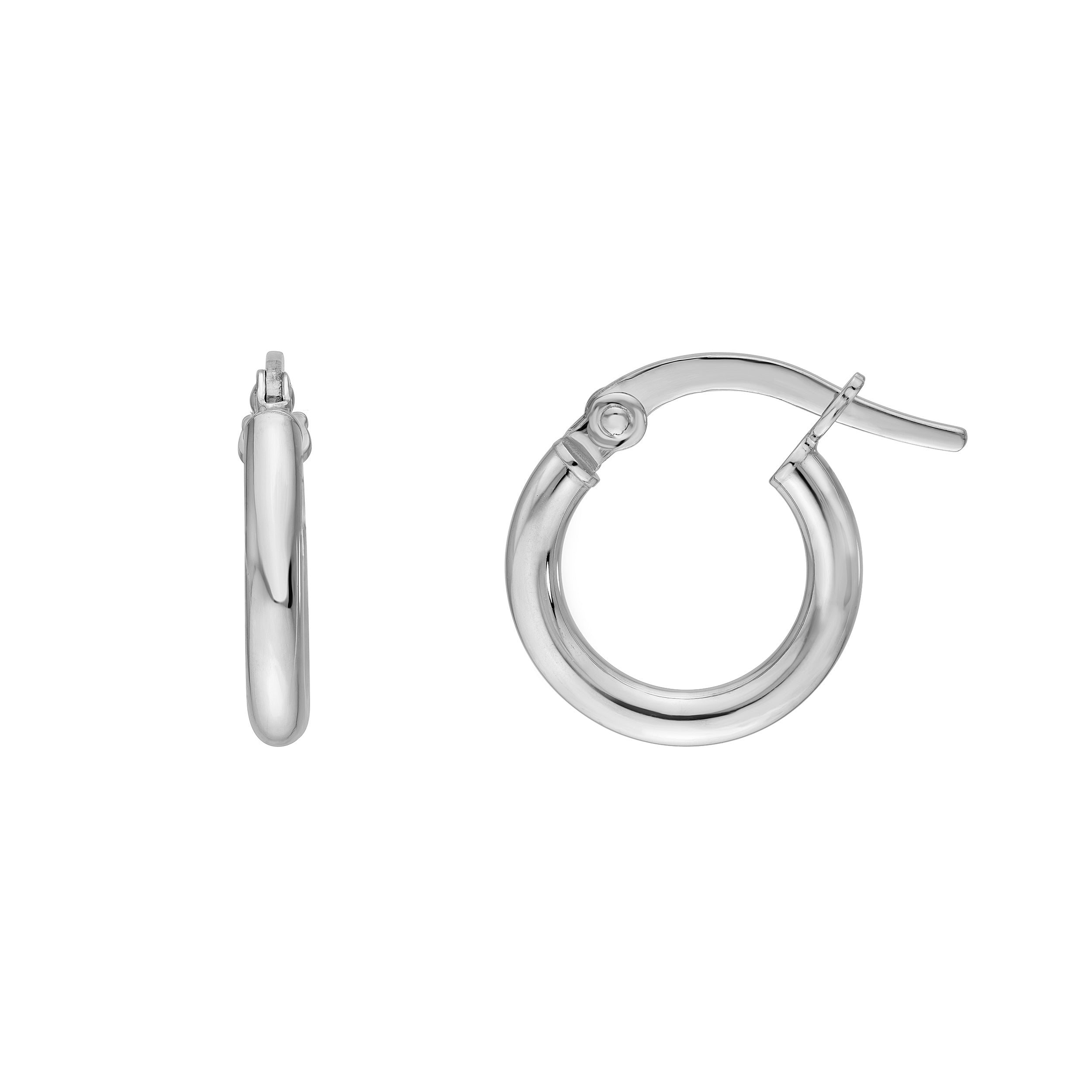 14K Gold 2.00mm Tube Round Hoop Earrings Birmingham Jewelry Earrings Birmingham Jewelry 