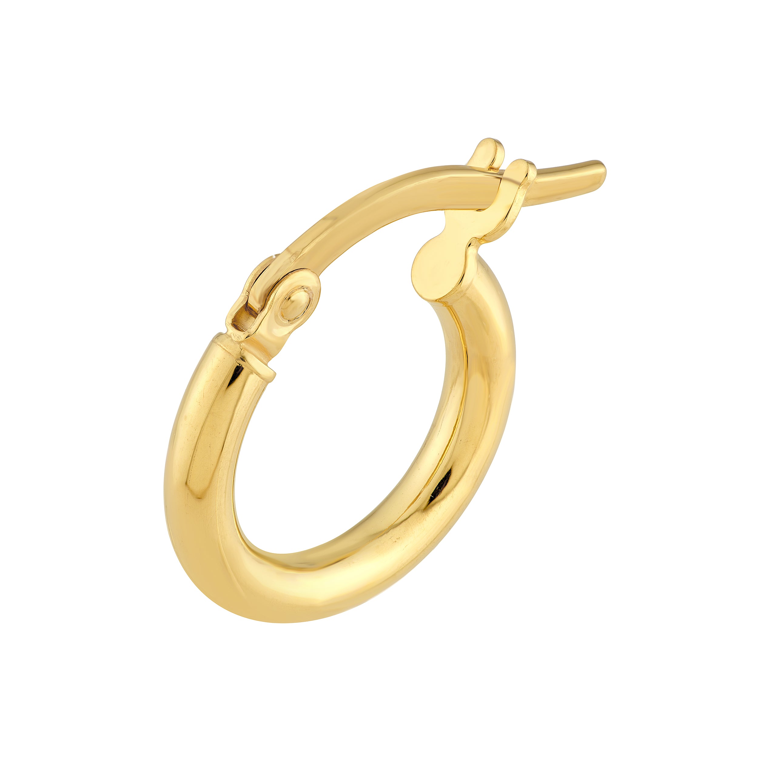 14K Gold 2.00mm Tube Round Hoop Earrings Birmingham Jewelry Earrings Birmingham Jewelry 