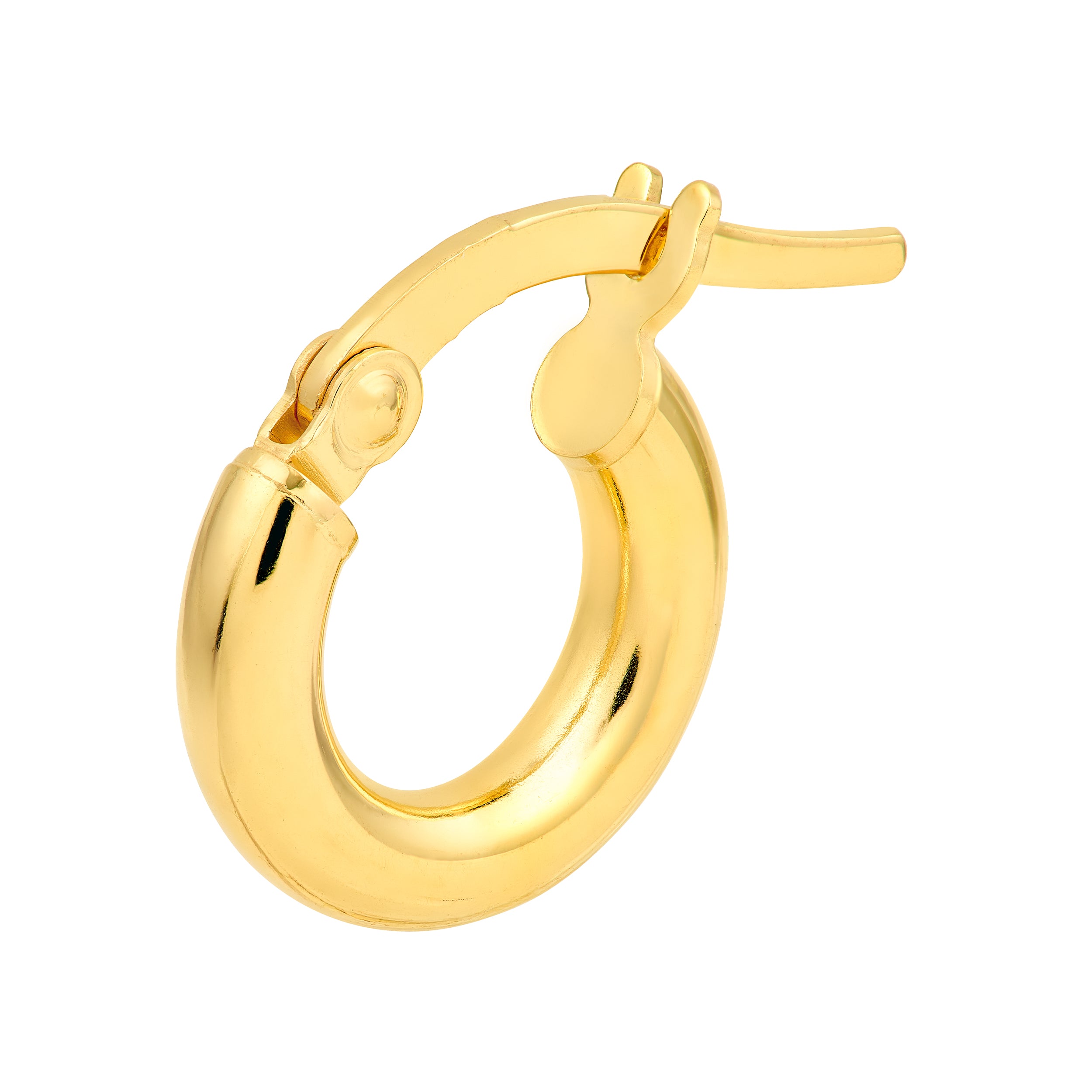 14K Yellow Gold 2.50mm Round Tube Hoop Earrings Birmingham Jewelry Earrings Birmingham Jewelry 