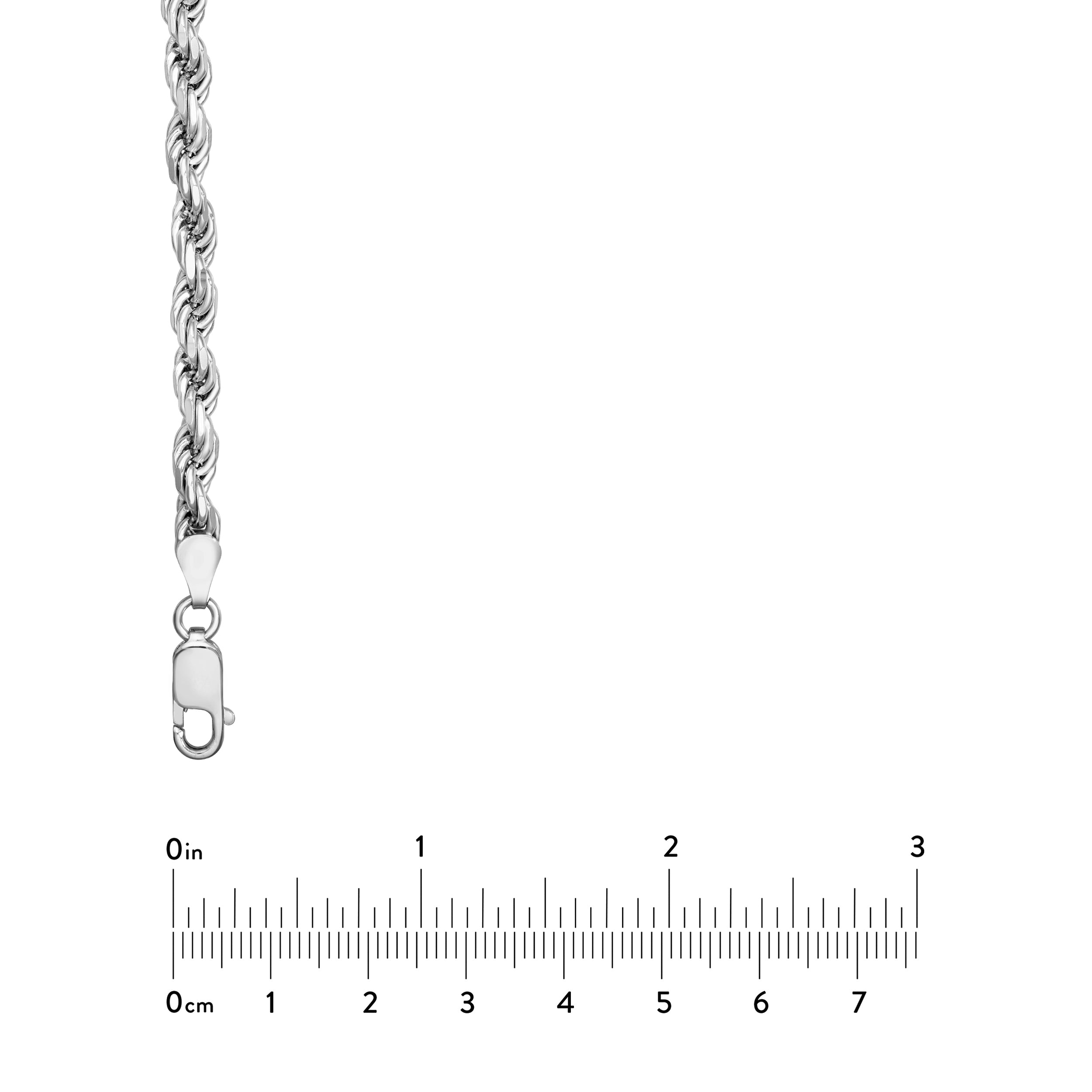 Sterling Silver 4.30mm D/C Rope Chain