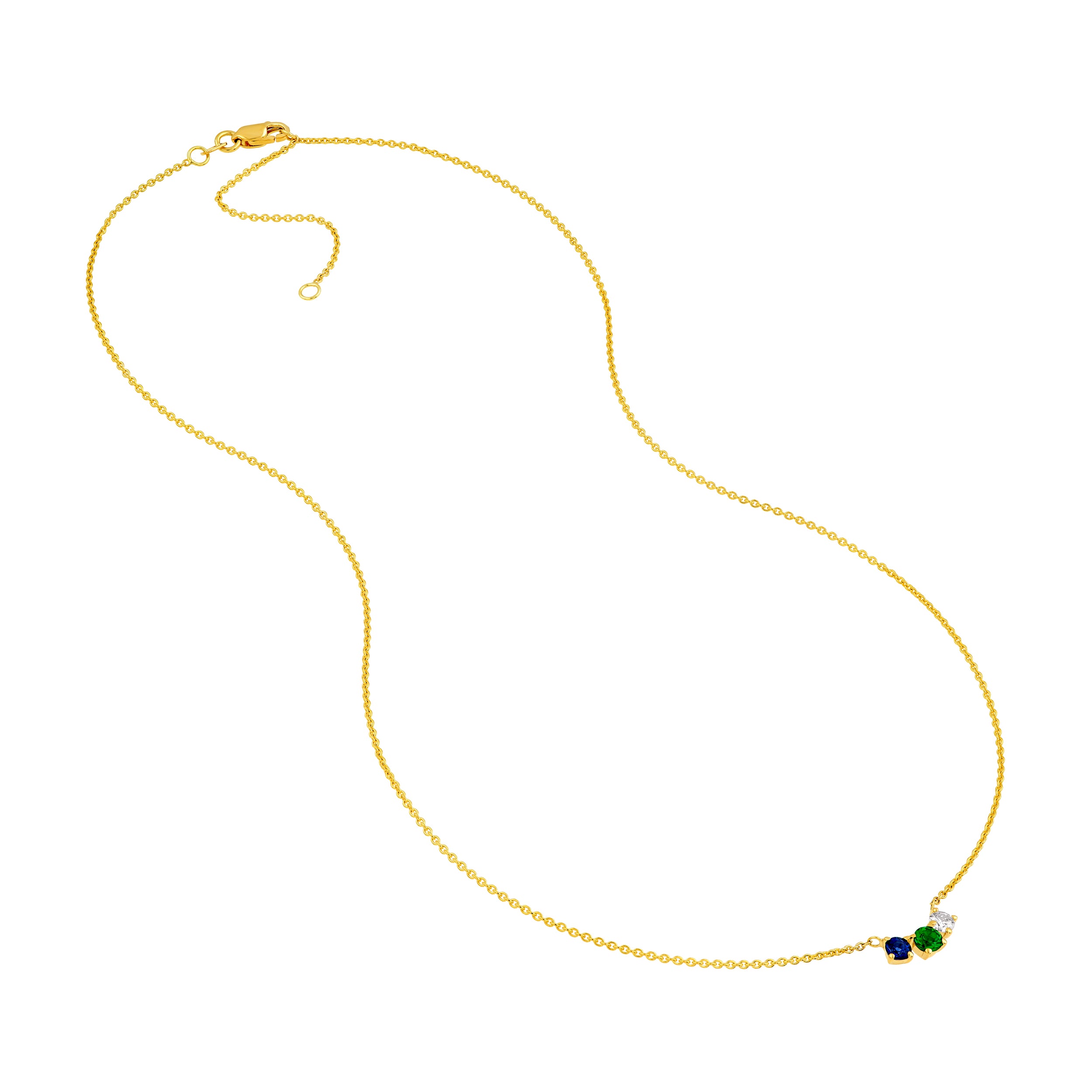 14K Yellow Gold 3 Stone Necklace Birmingham Jewelry Necklace Birmingham Jewelry 