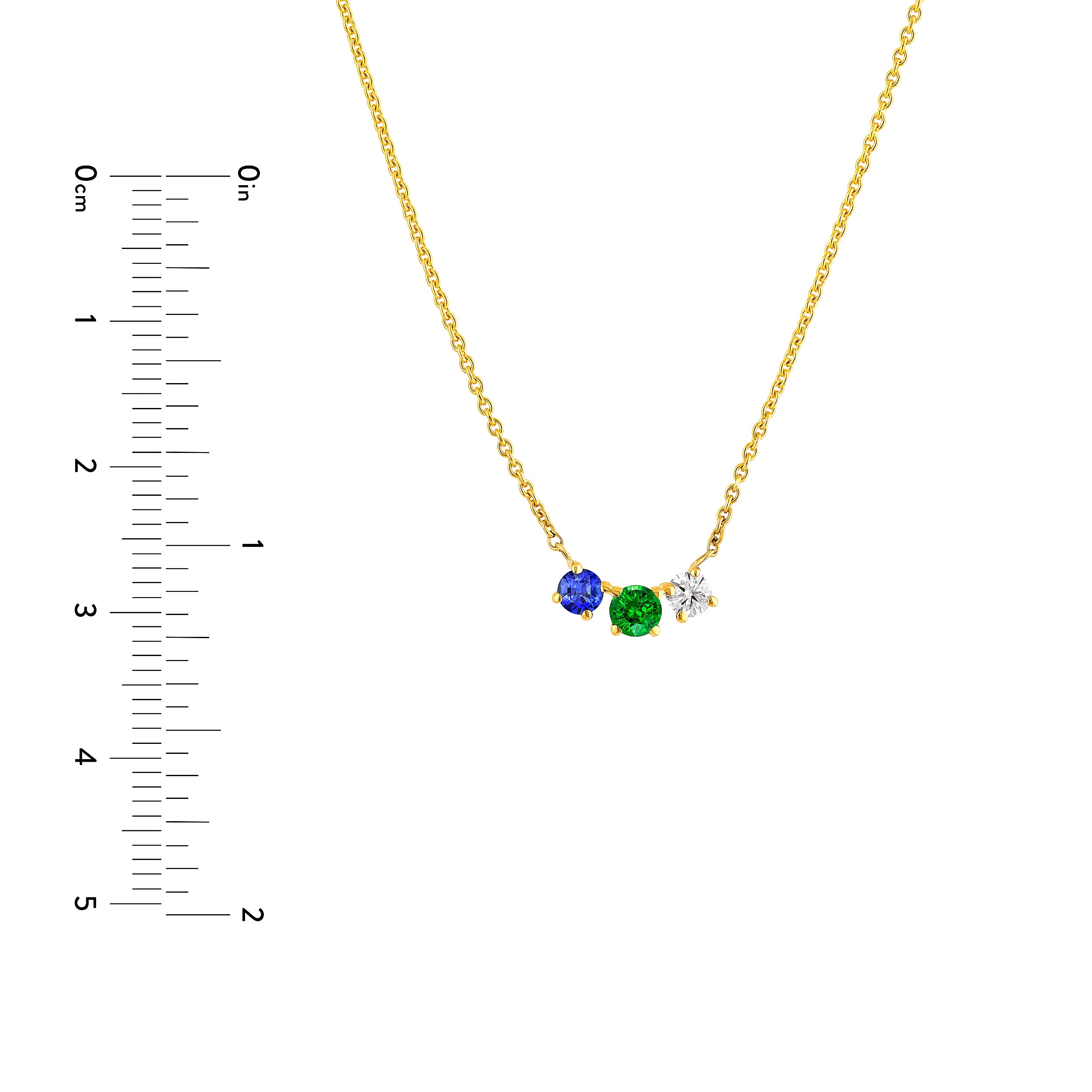 14K Yellow Gold 3 Stone Necklace Birmingham Jewelry Necklace Birmingham Jewelry 