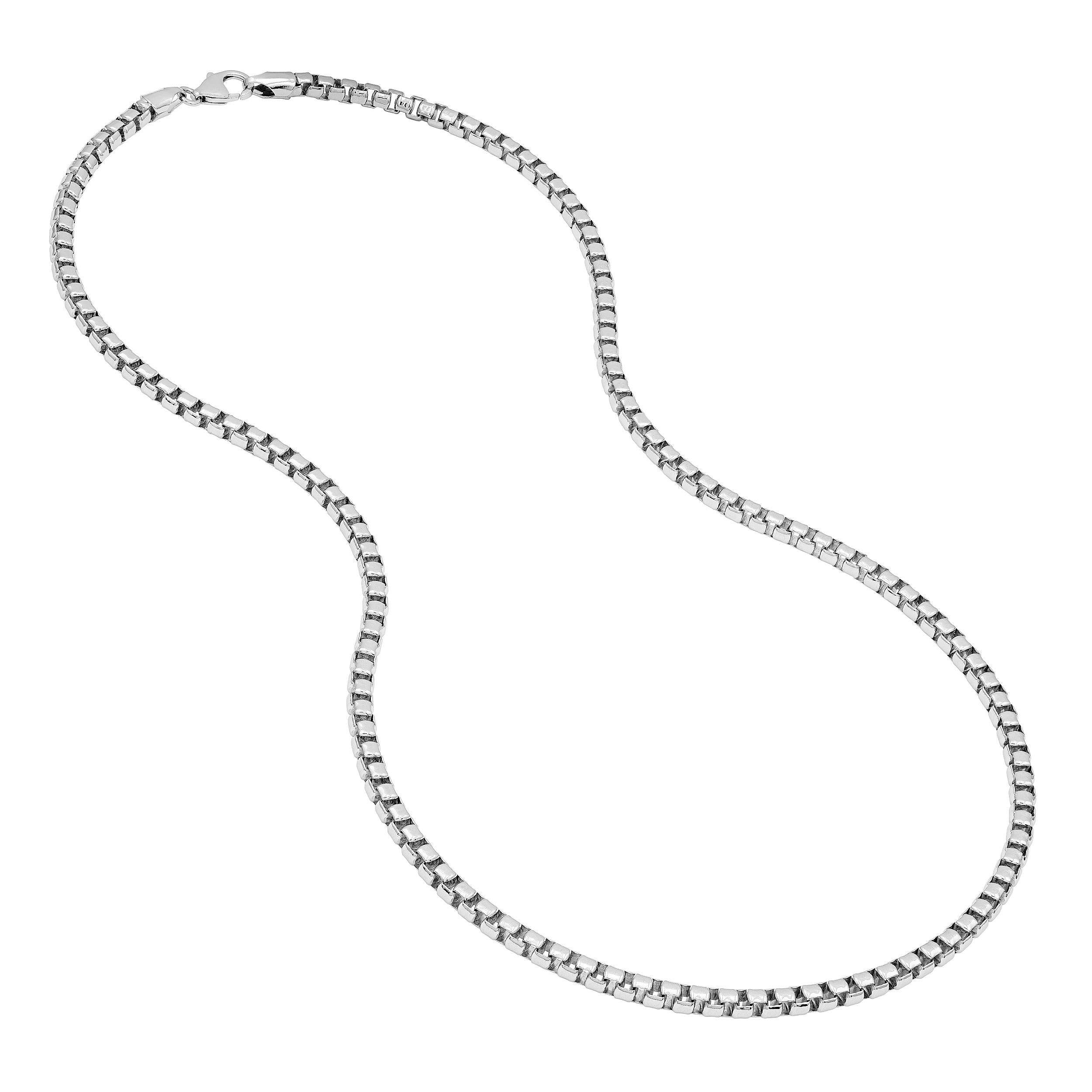Sterling Silver 4.00mm Round Box Chain