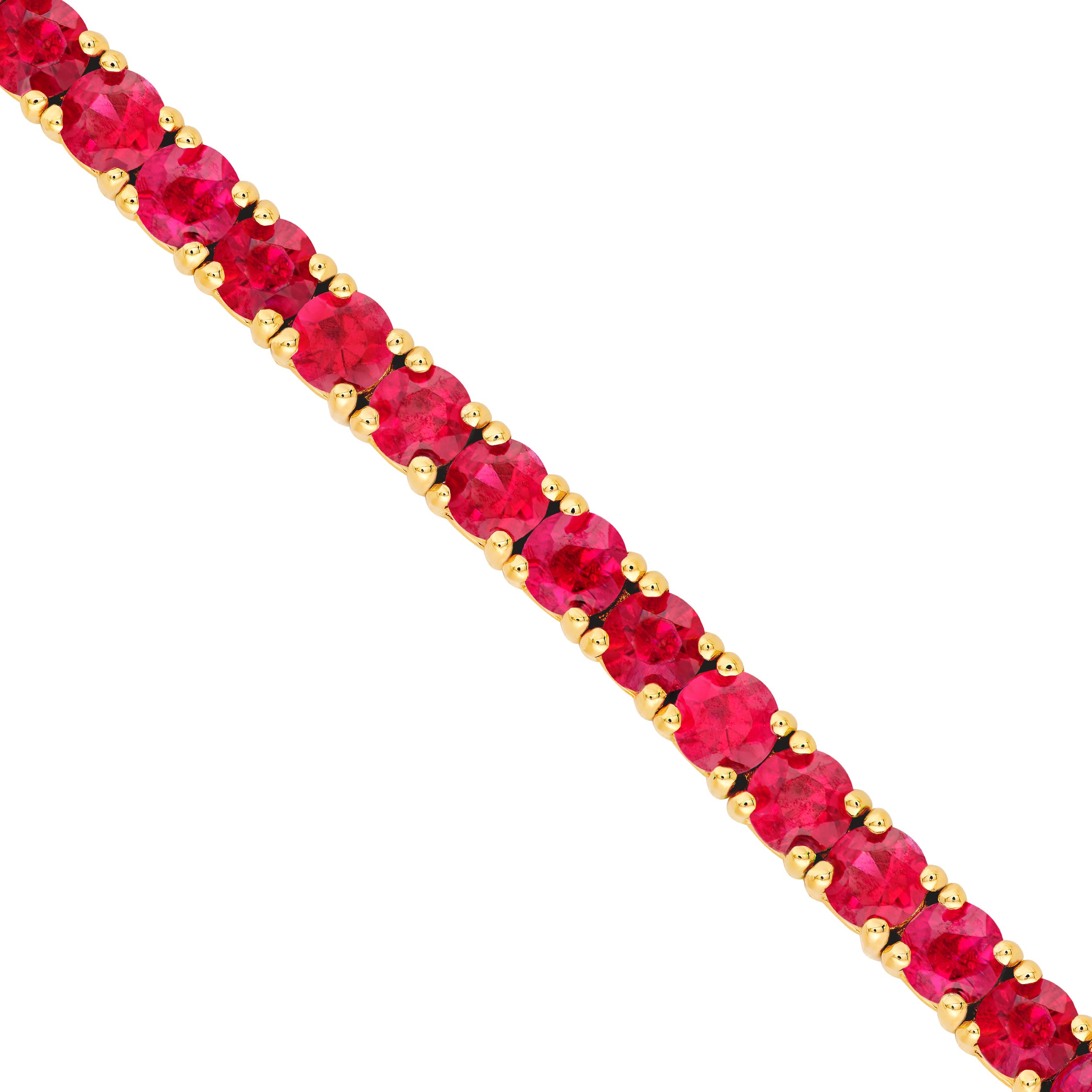 14K Yellow Gold 1.00ct Ruby Half Paper Clip Half Tennis Bracelet Birmingham Jewelry Bracelet Birmingham Jewelry 