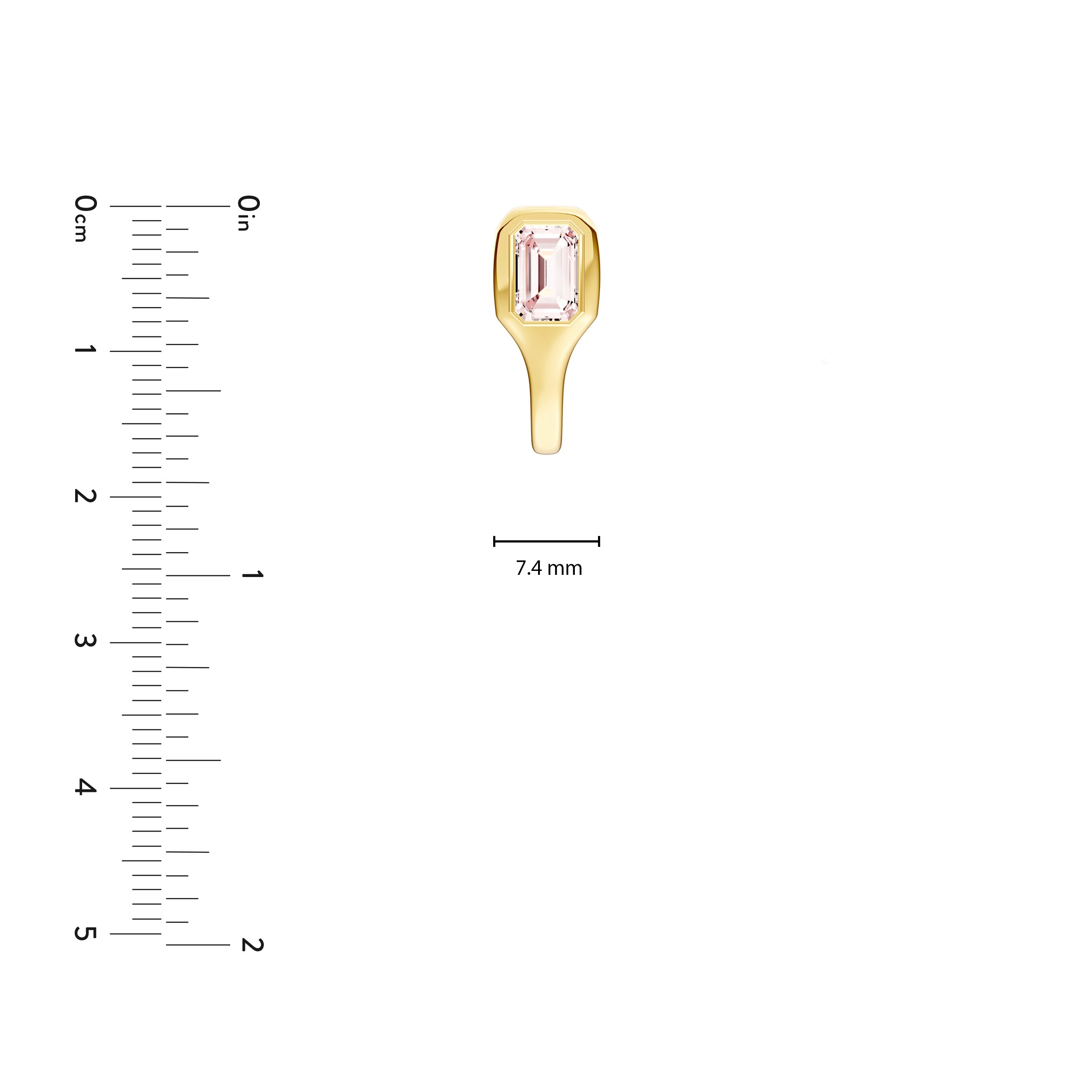 14K Yellow Gold Emerald Pink Morganite Bezel Stud Earrings