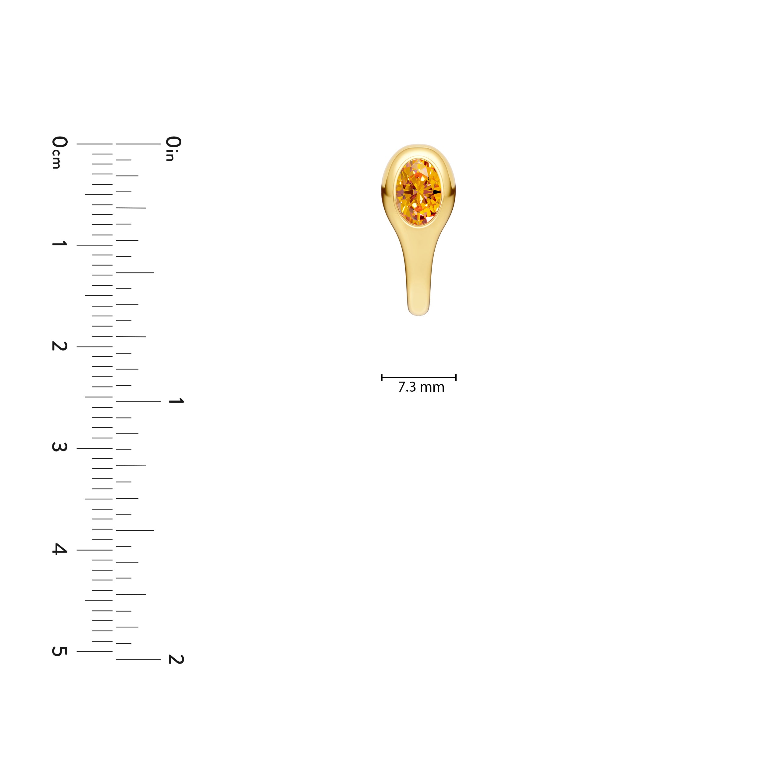 14K Yellow Gold Oval Citrine Bezel Stud Earrings