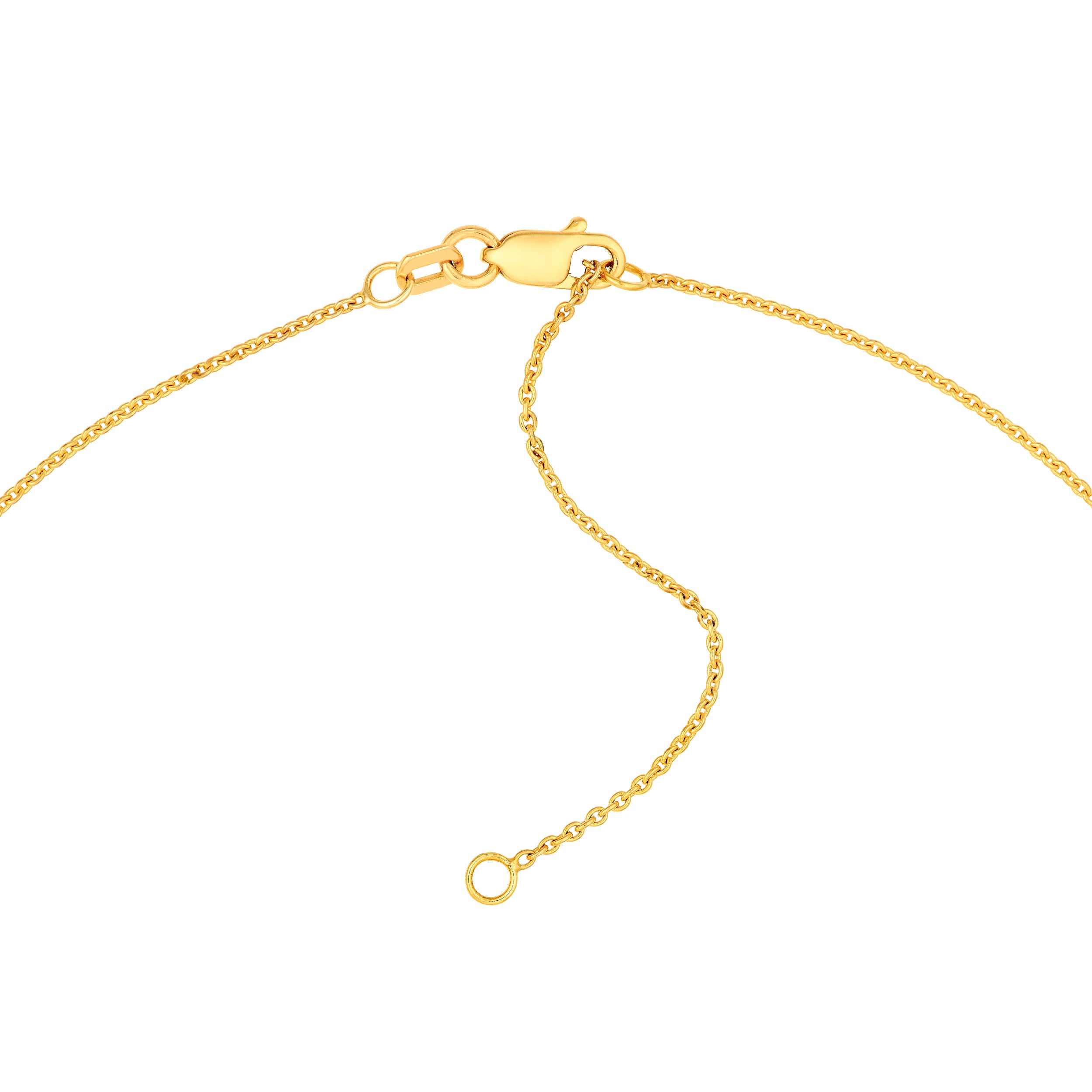 14K Yellow Gold Toi et Moi Necklace (Green Amethyst & Sky Blue)
