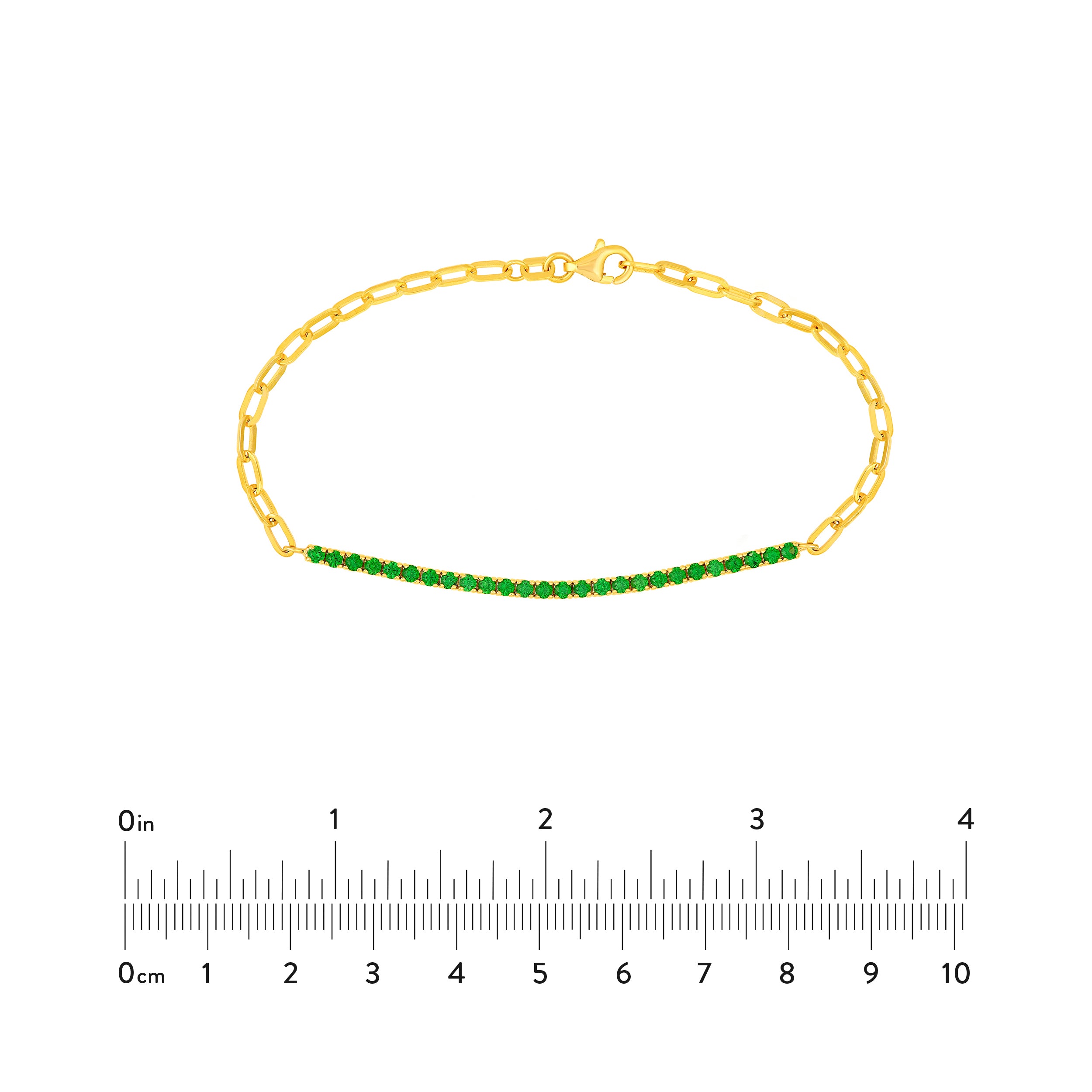 14K Yellow Gold 1-1/8ct Tsavorite Half Paper Clip Half Tennis Bracelet Birmingham Jewelry Bracelet Birmingham Jewelry 