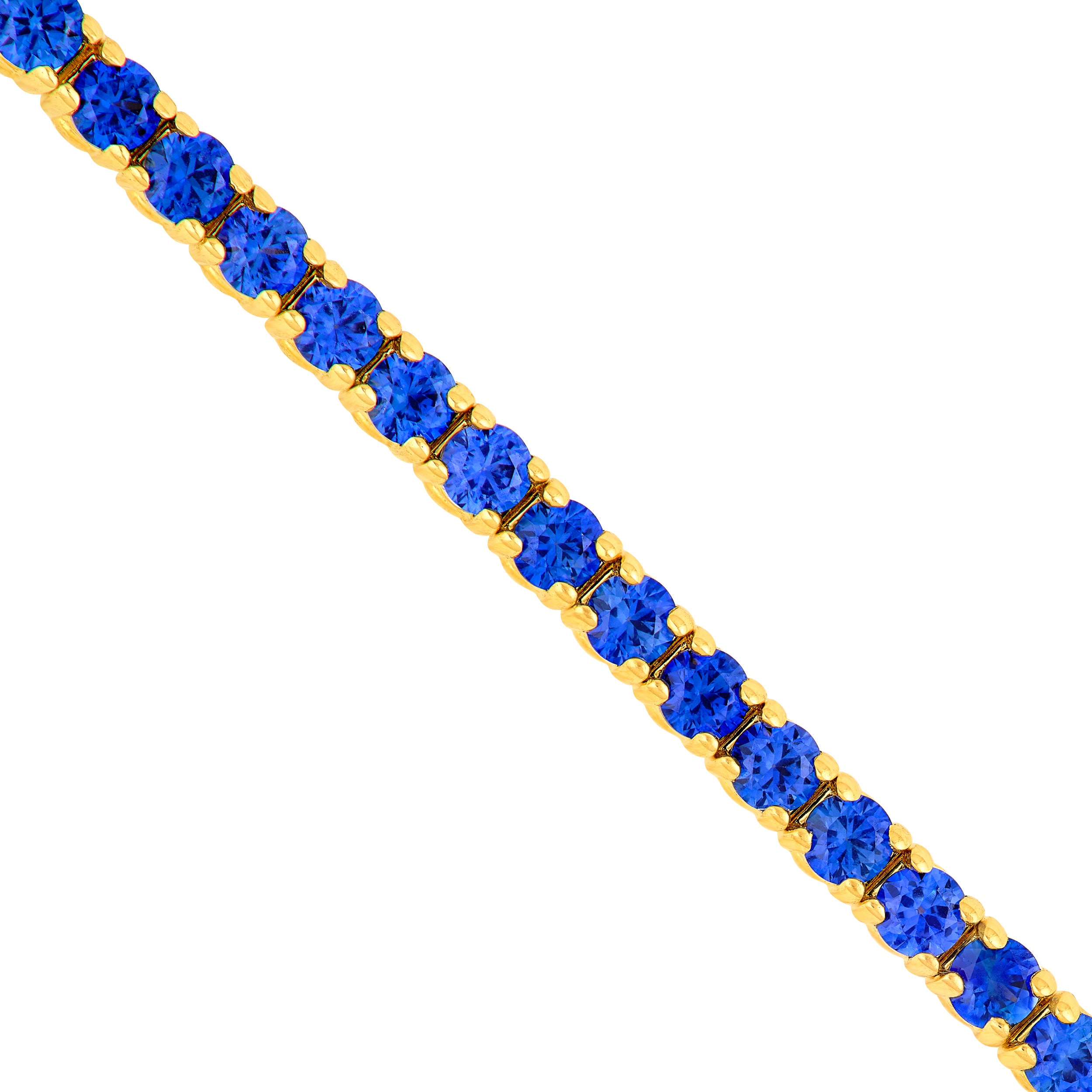 14K Yellow Gold 1.00ct Sapphire Blue Half Paper Clip Half Tennis Bracelet Birmingham Jewelry Bracelet Birmingham Jewelry 