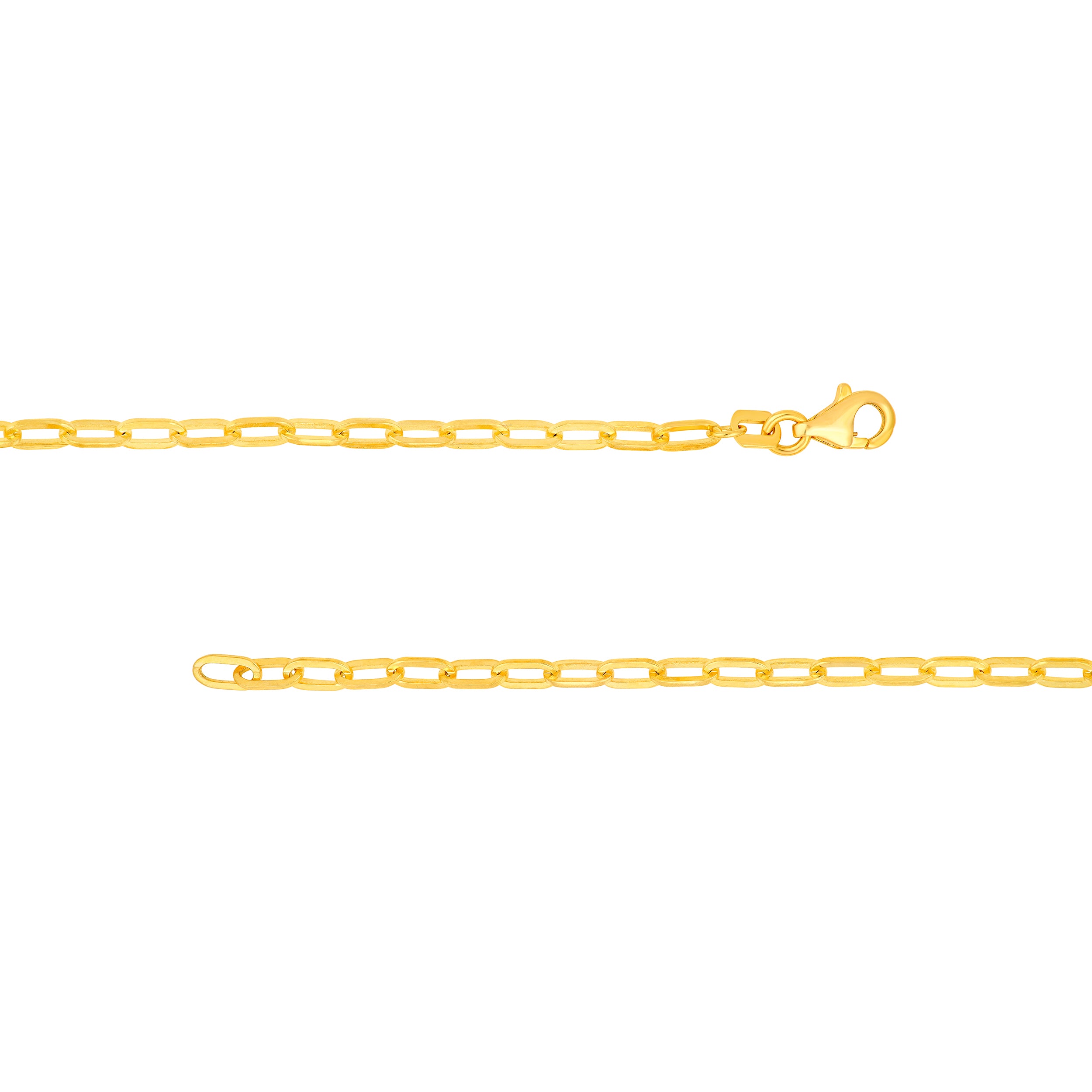 14K Yellow Gold 1.00ct Aqua Half Paper Clip Half Tennis Necklace Birmingham Jewelry Necklace Birmingham Jewelry 