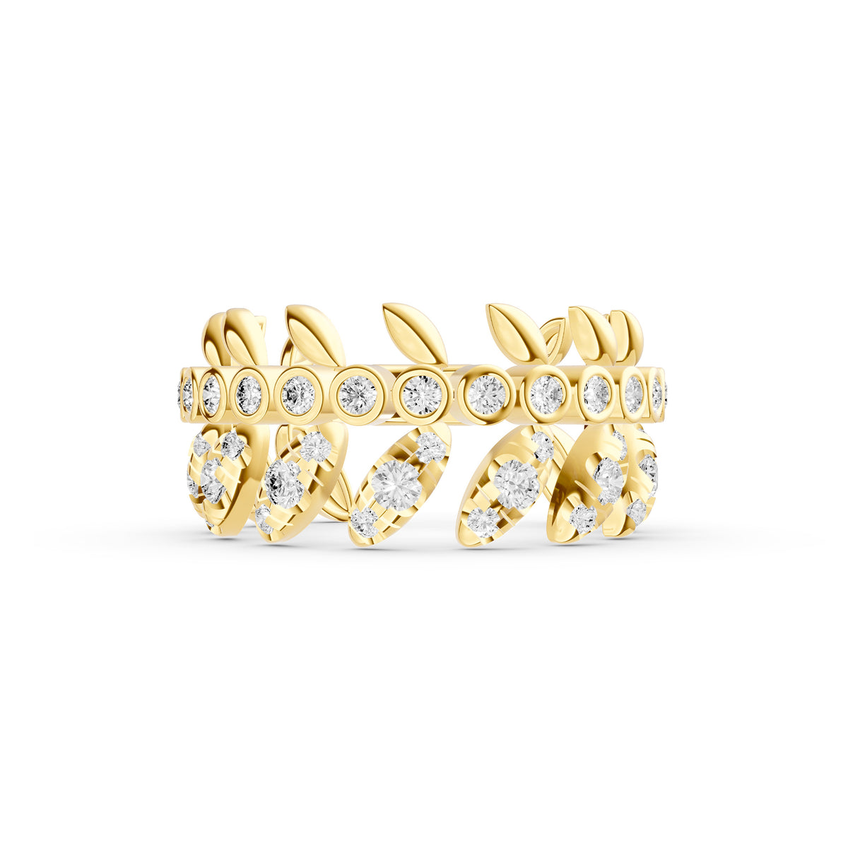 14K Yellow Gold 5/8tcw Diamond Floral Ring Birmingham Jewelry Band Birmingham Jewelry 