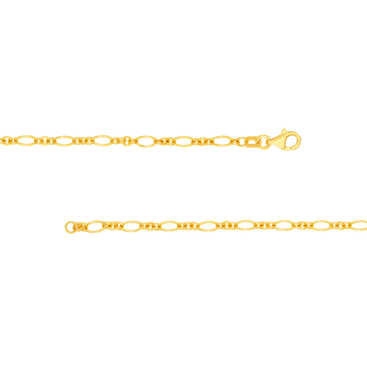 14K Yellow Gold Ruby Station 3+1 Oval Chain Bracelet