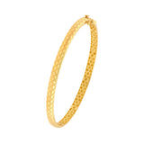 Birmingham Jewelry - 10K Yellow Gold Square Etched Bangle Double Sided - Birmingham Jewelry