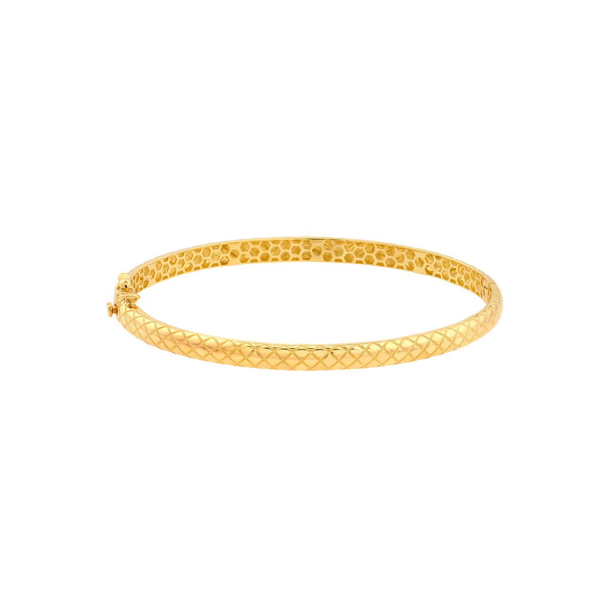 Birmingham Jewelry - 10K Yellow Gold Square Etched Bangle Double Sided - Birmingham Jewelry