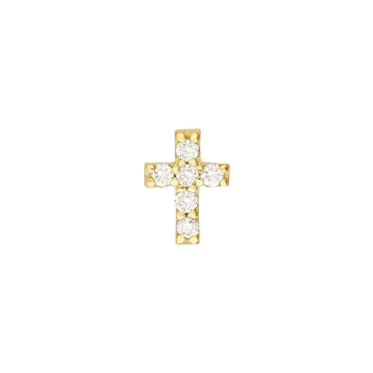 Birmingham Jewelry - 14K Gold 0.10tcw Diamond Cross Stud Earrings - Birmingham Jewelry
