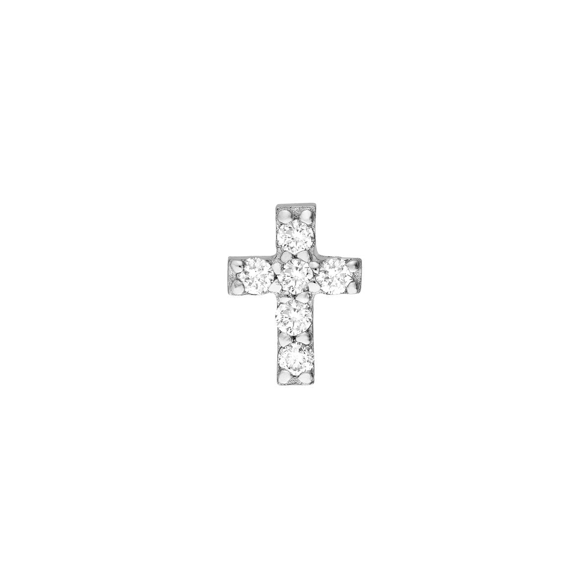 Birmingham Jewelry - 14K Gold 0.10tcw Diamond Cross Stud Earrings - Birmingham Jewelry