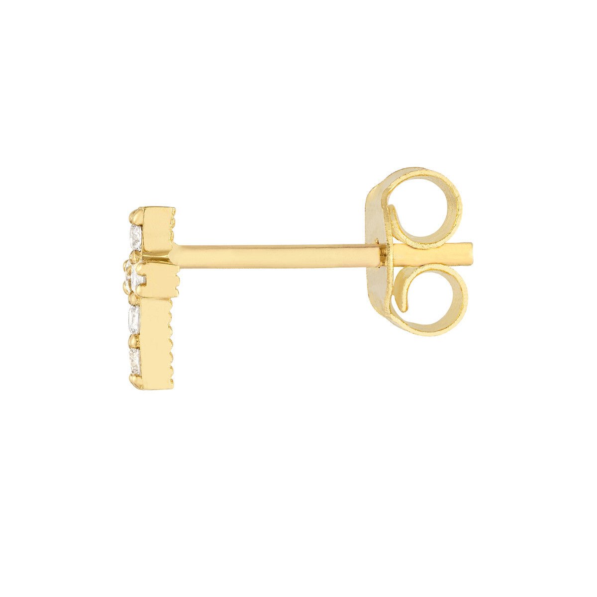 Birmingham Jewelry - 14K Gold 0.10tcw Diamond Cross Stud Earrings - Birmingham Jewelry