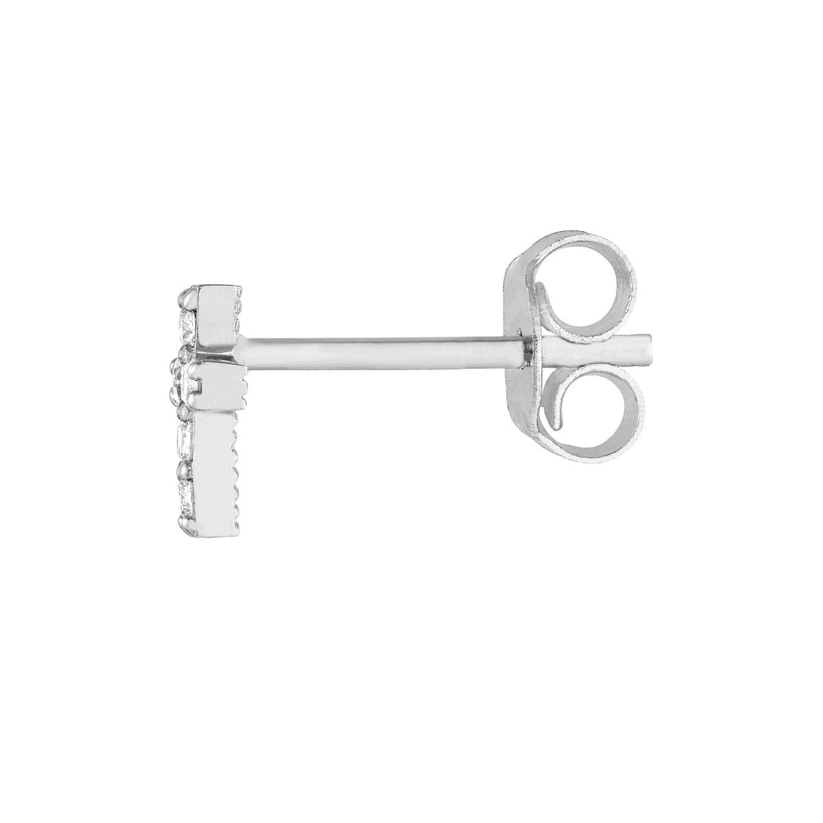 Birmingham Jewelry - 14K Gold 0.10tcw Diamond Cross Stud Earrings - Birmingham Jewelry